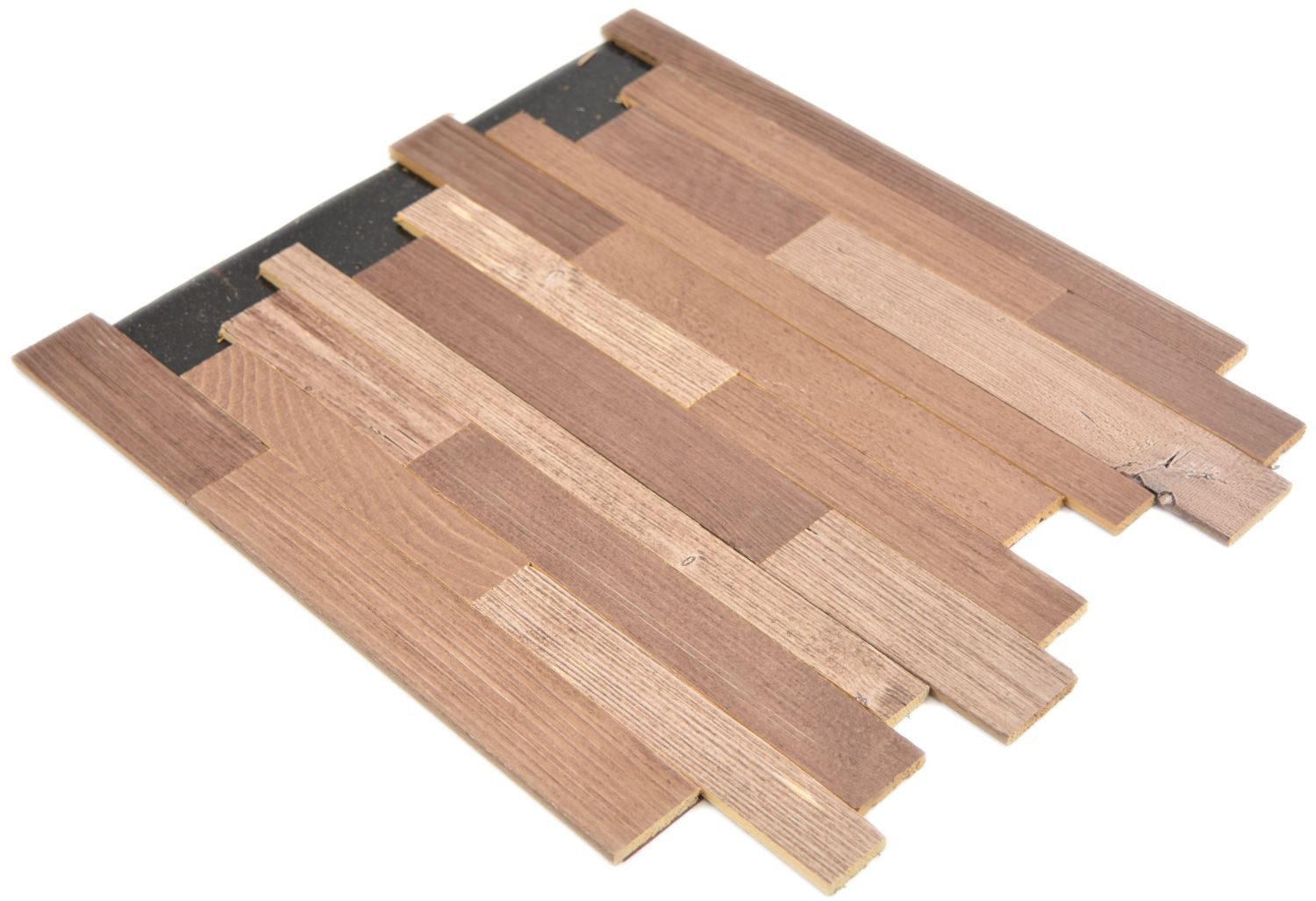 Mosani Mosaikfliesen selbstklebende Echtholz Paneele Verbund beige braun HSC Holzwand