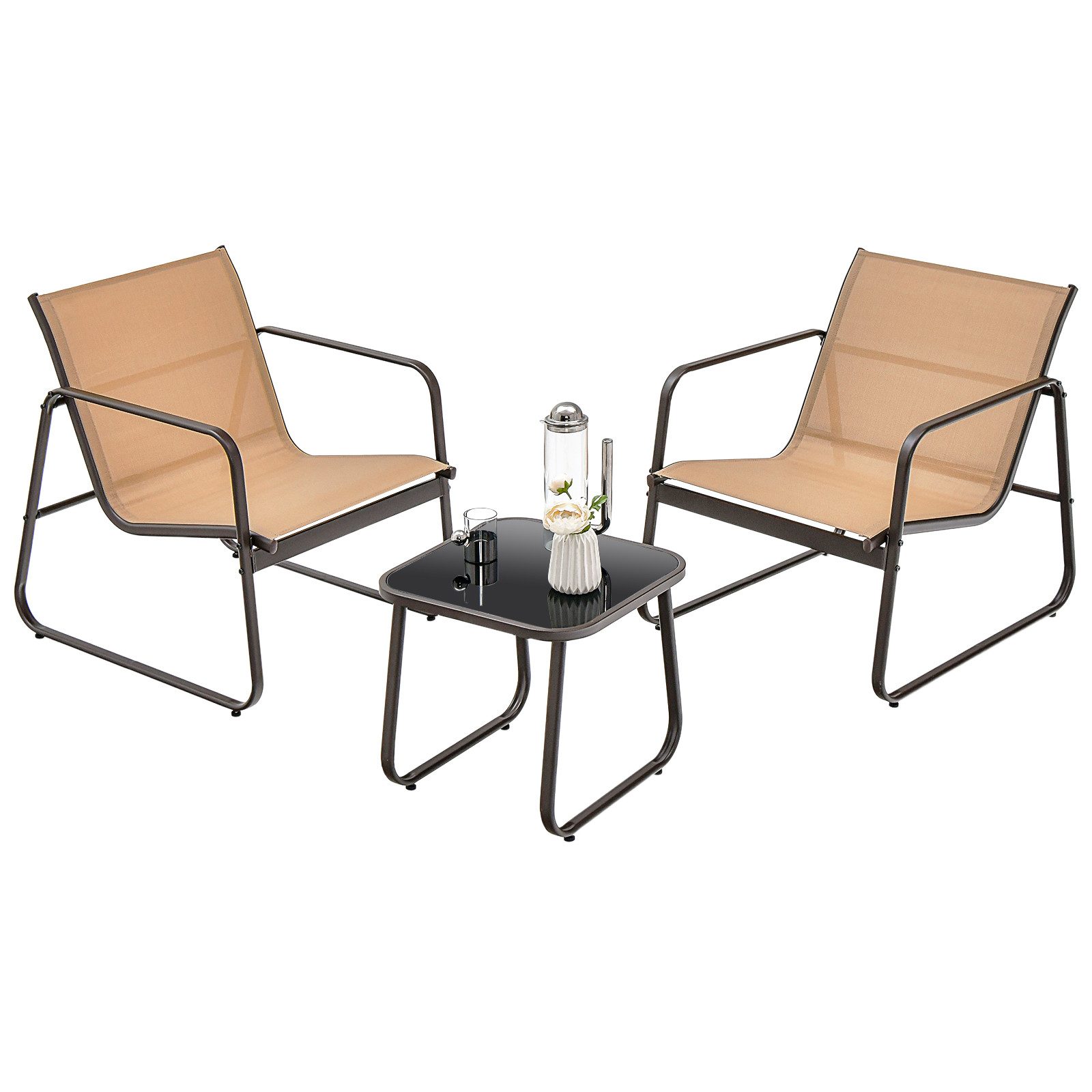COSTWAY Balkonset Gartenmöbel-Set, (3-tlg), 2 Stühle, günstig online kaufen