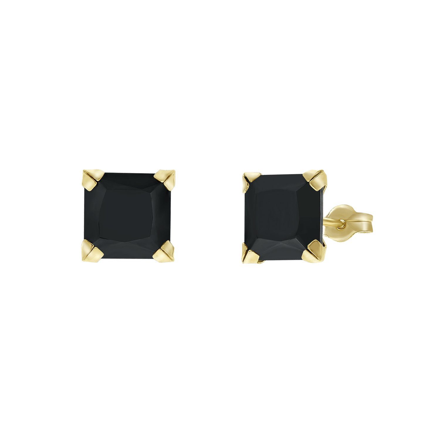 LUCARDI Paar Ohrstecker Ohrring - 585 Gold - Gold - Zirkonia - Herren