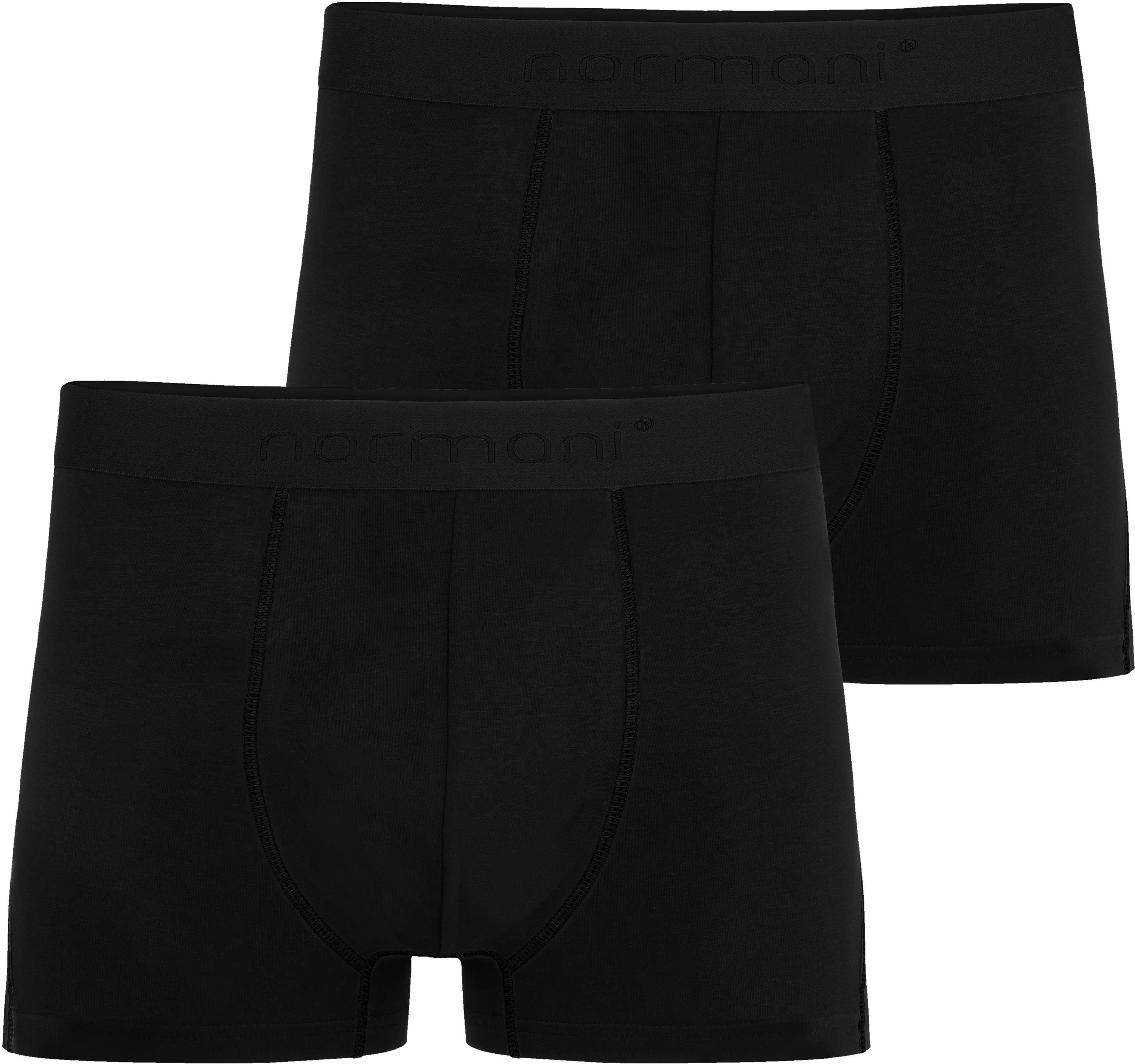 normani Boxershorts 2 Herren Boxershorts Stanley Unterhose aus atmungsaktiver Baumwolle für Männer Schwarz