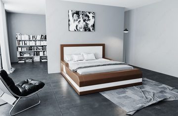 Sofa Dreams Boxspringbett Treviso Bett Kunstleder Premium Komplettbett mit LED Beleuchtung, mit Topper, mit Matratze, mit LED Beleuchtung