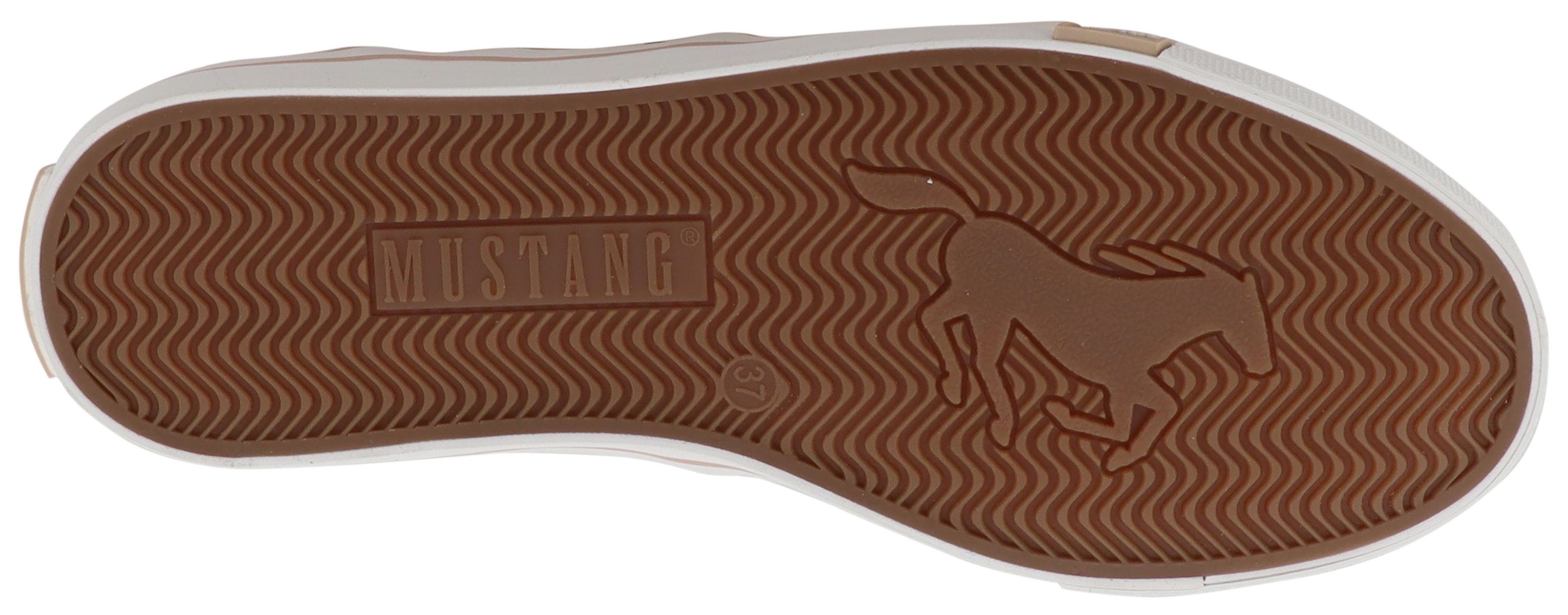 Mustang Shoes Winona Sneaker Freizeitschuh, Halbschuh, Schnürschuh mit seitlichem Logoschriftzug