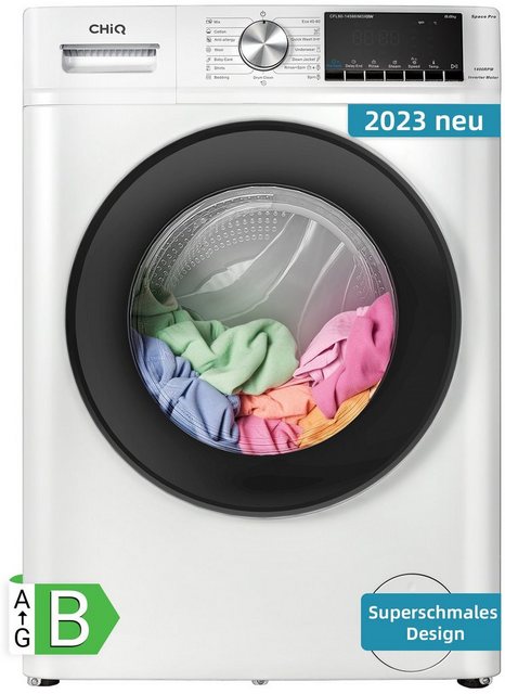 CHiQ Waschmaschine CFL80-14586IM3XBW, 8 kg, Inverter-Motor, Dampfwäsche, Schnellreinigung, Kindersicherung
