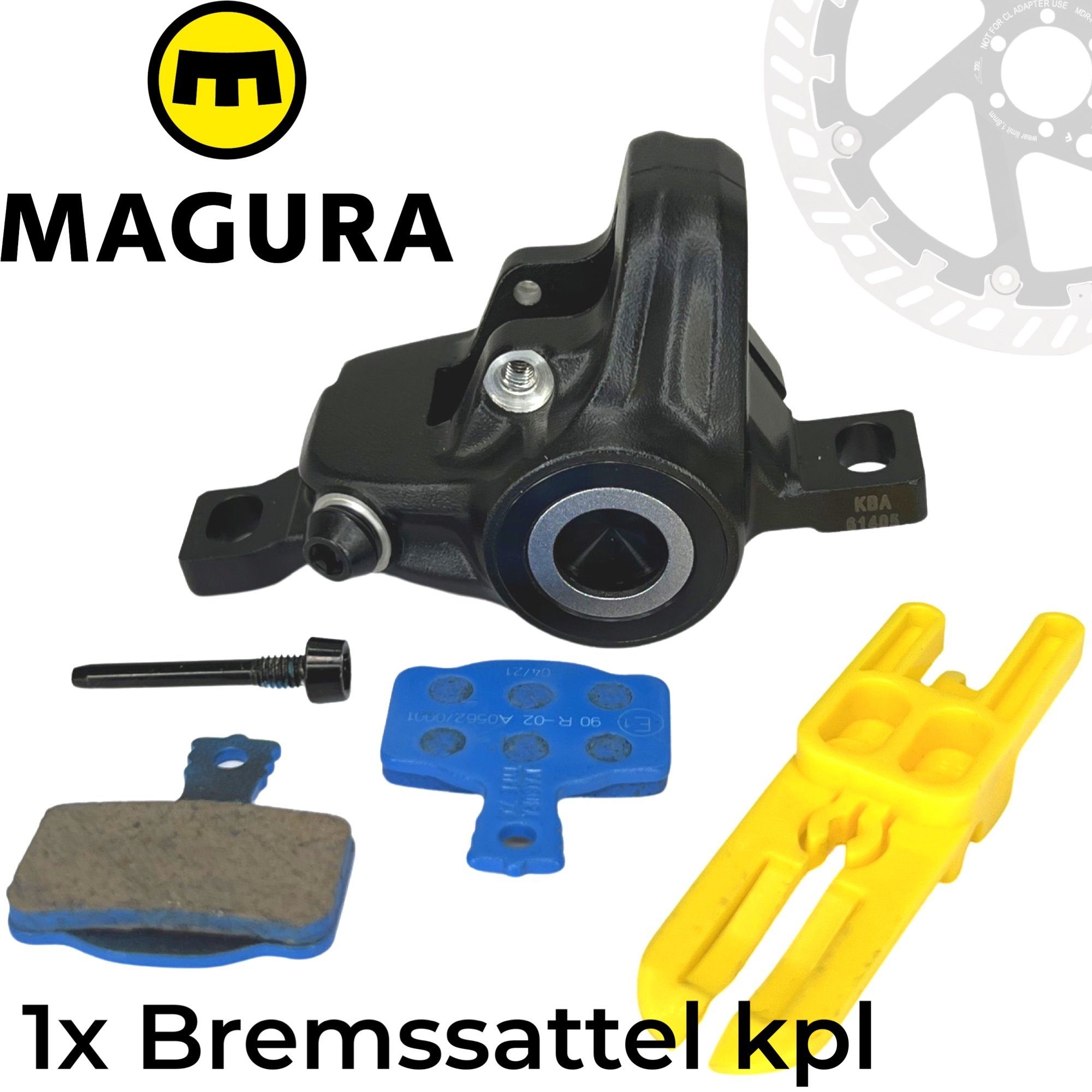 Magura Scheibenbremse Magura MT2 /4N Ersatz Bremszange mit Bremsbelägen 7.S & KBA Nummer ABE
