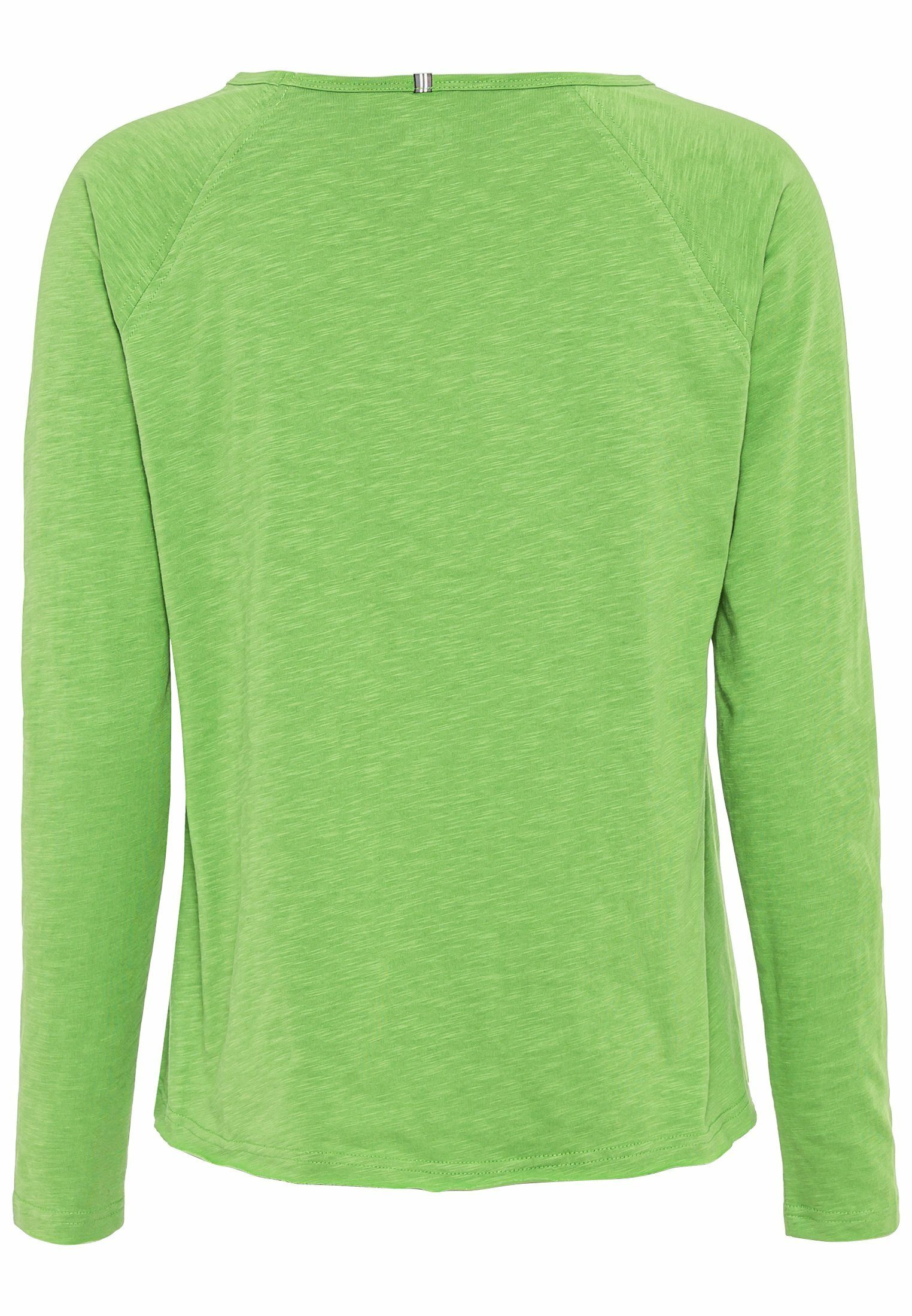 active (1-tlg) Baumwolle Longsleeve camel aus Grün