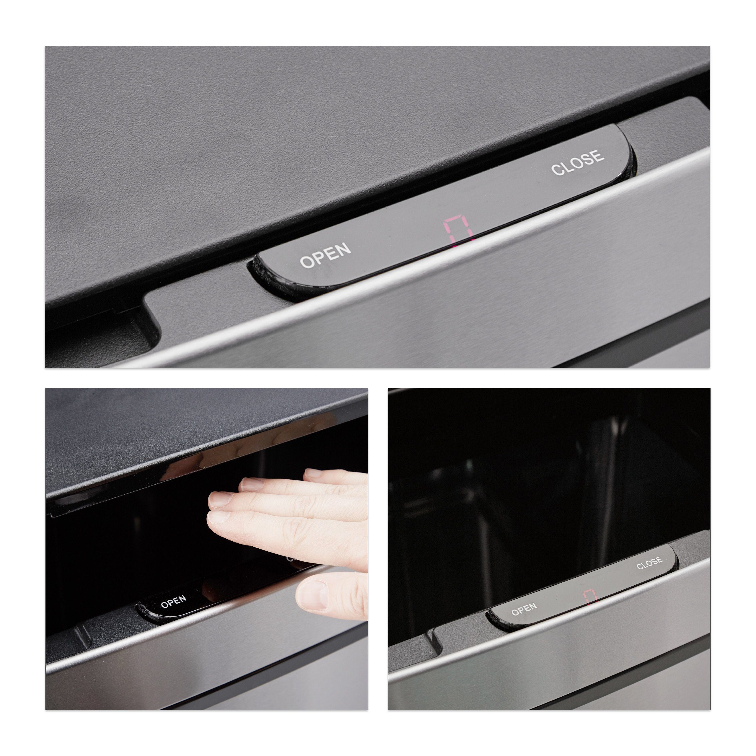 relaxdays Mülleimer Sensor Mülleimer 60l