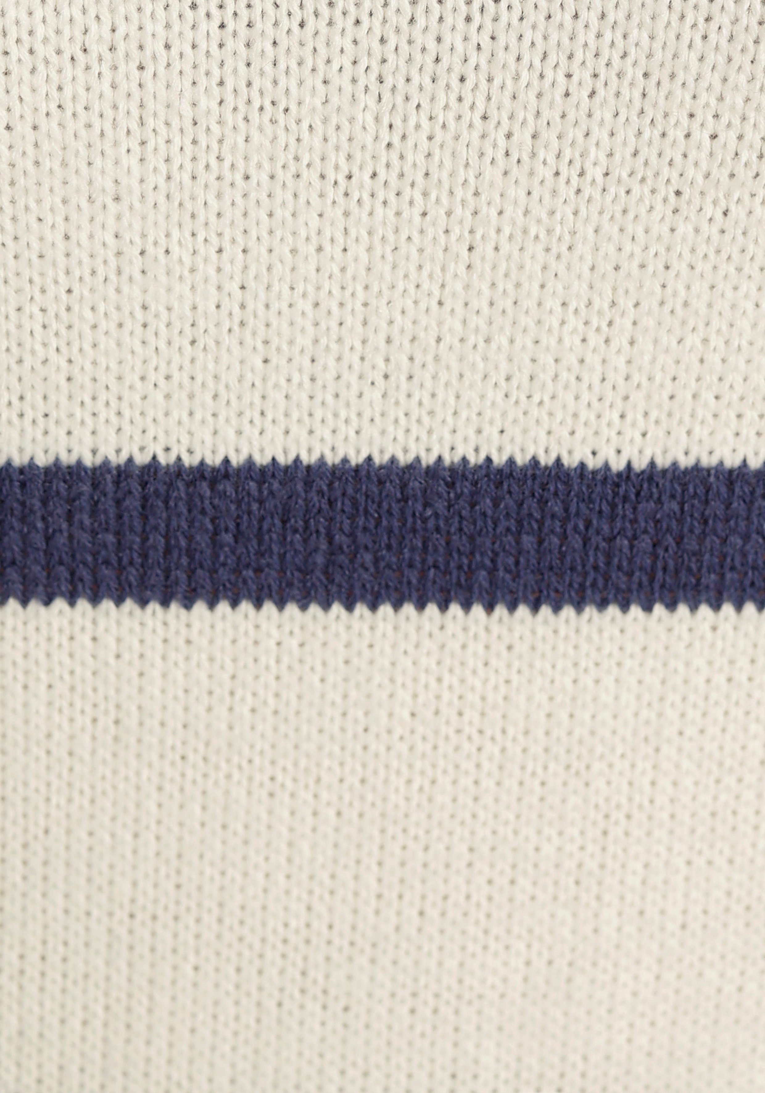 Streifen-Design im Troyer klassischen KangaROOS KOLLEKTION Reißverschluss wollweiß-blau mit NEUE -