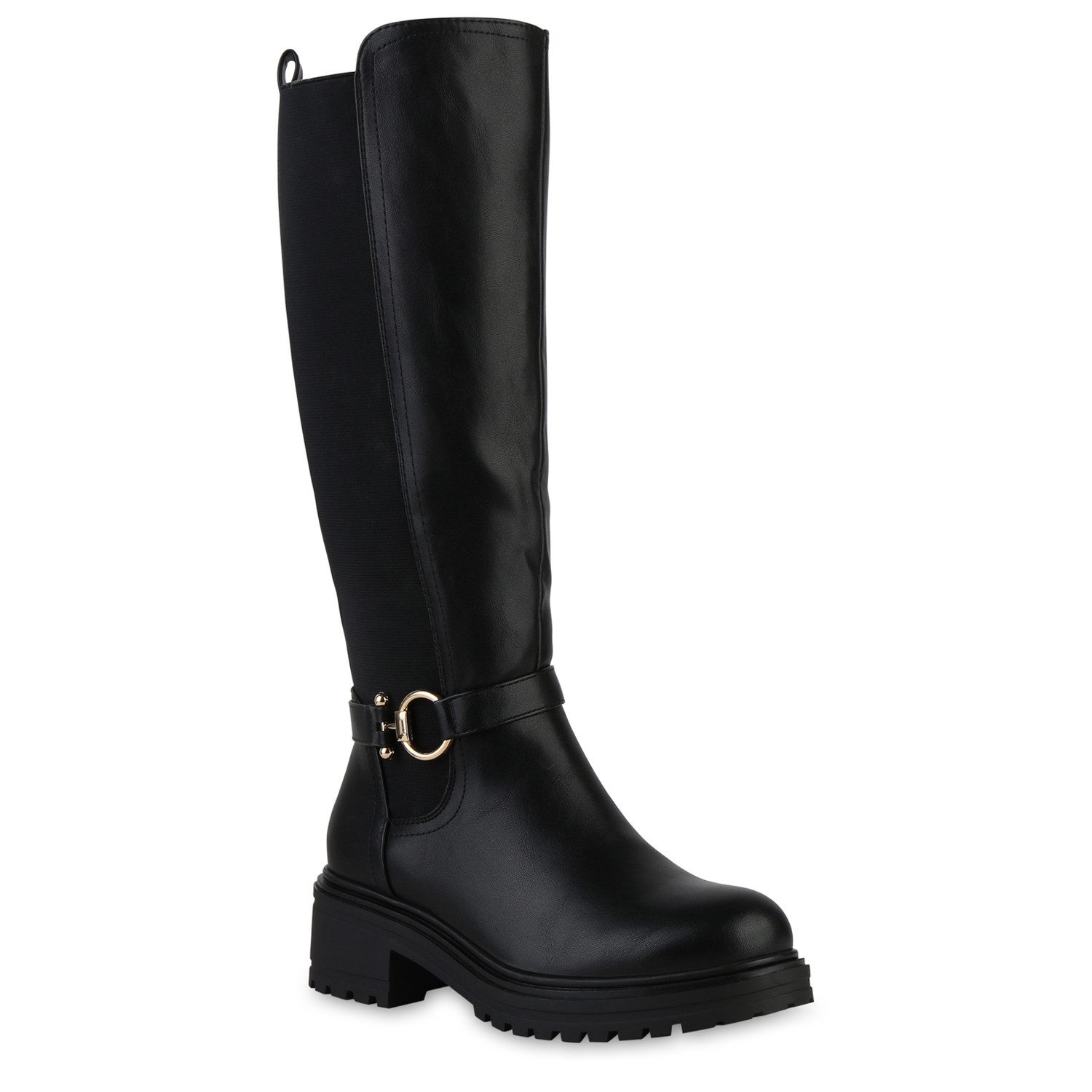 VAN HILL 841442 Stiefel Damen Gefütterte Bikerstiefel Stiefel Profil-Sohle günstig online kaufen