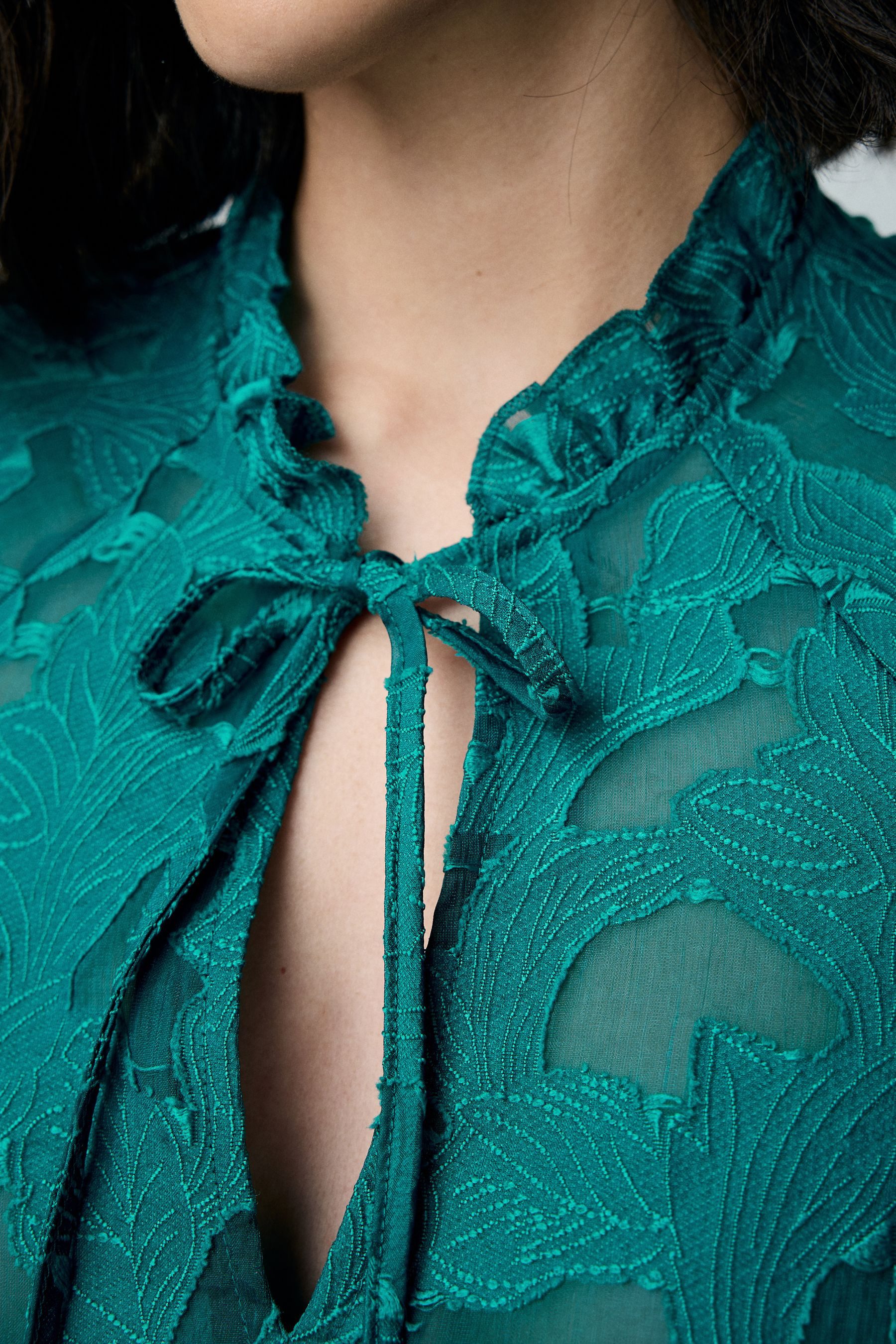Next Langarmbluse Langärmelige Jacquard-Bluse (1-tlg)
