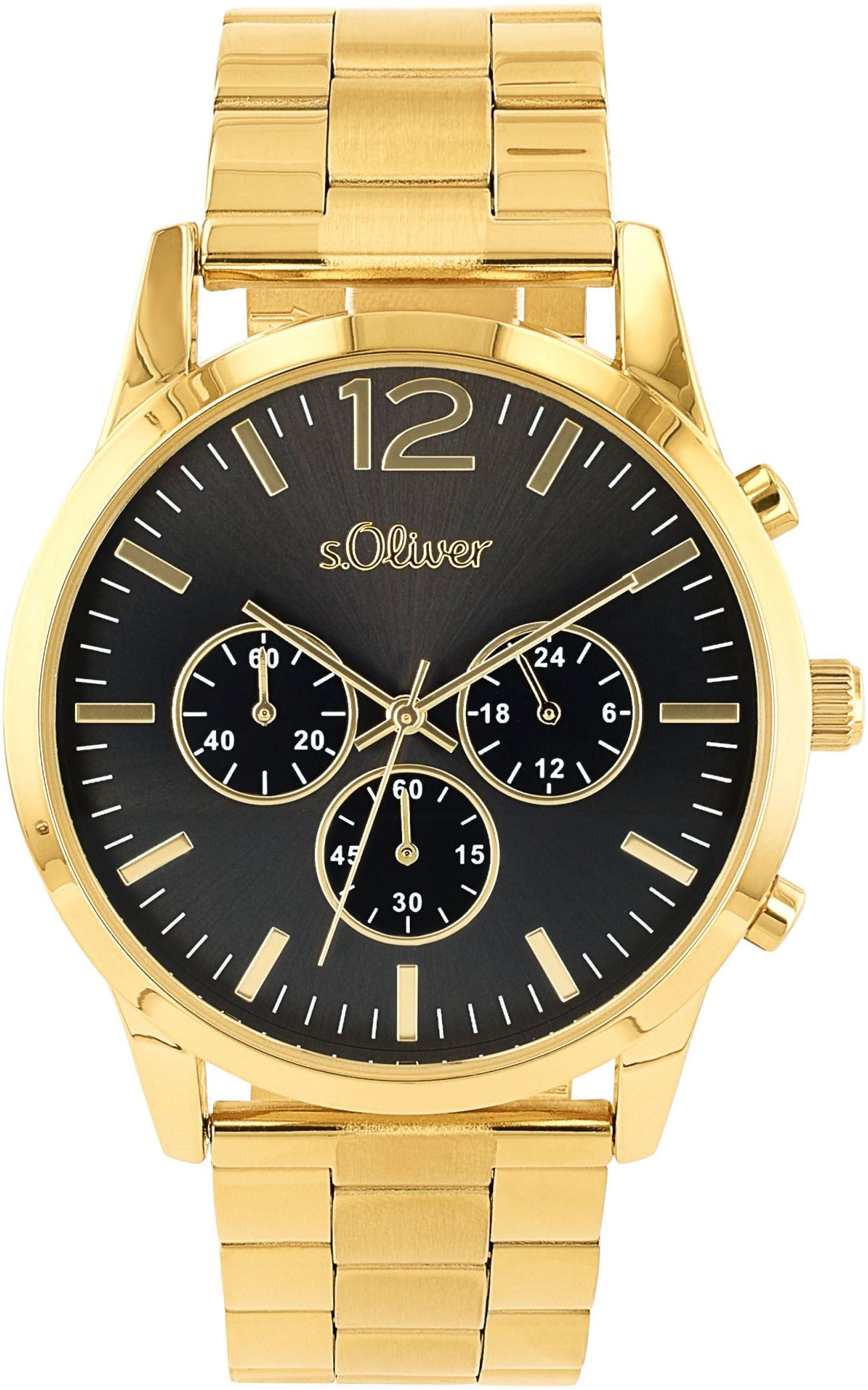 s.Oliver Chronograph, Armbanduhr, Quarzuhr, Herrenuhr, Stoppfunktion, 12/24-Stunden-Anzeige