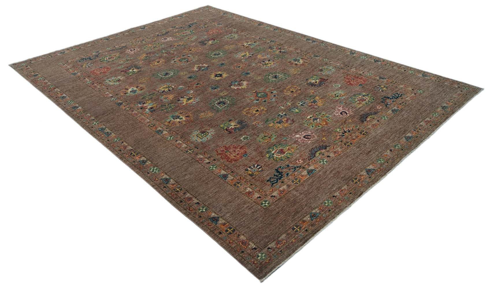 CABBEL Orientteppich 337x249 cm Farahan Braun Schurwolle Handgeknüpft Klassisch Unikat, rechteckig, Höhe: 7 mm, 100% Schurwolle – weich, pflegeleicht, solide Knüpfdichte