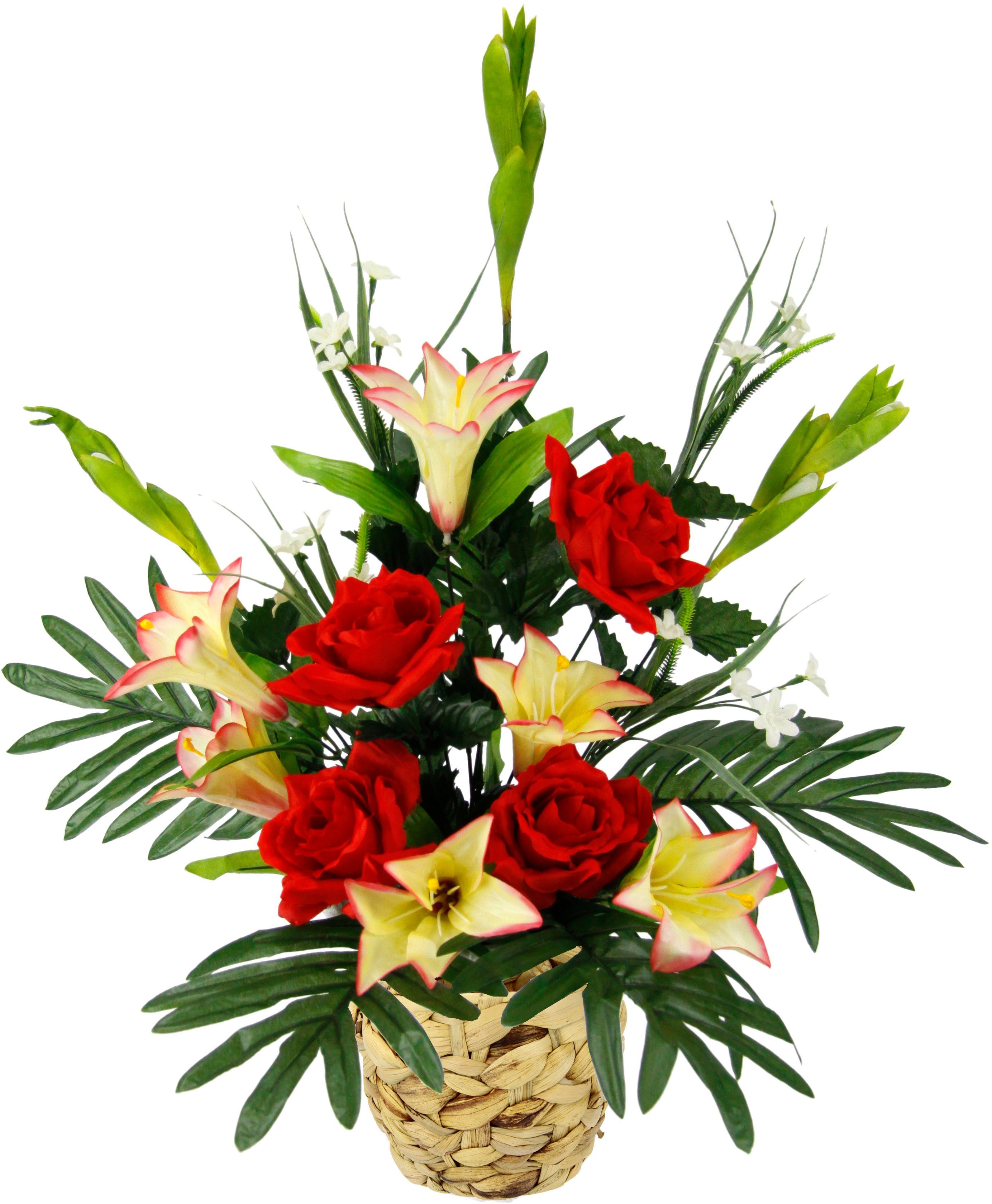 Kunstpflanze »ArrangementLilien/Rosen in Wasserh.« Lilien/Rosen, I.GE.A., Höhe 60 cm-Otto