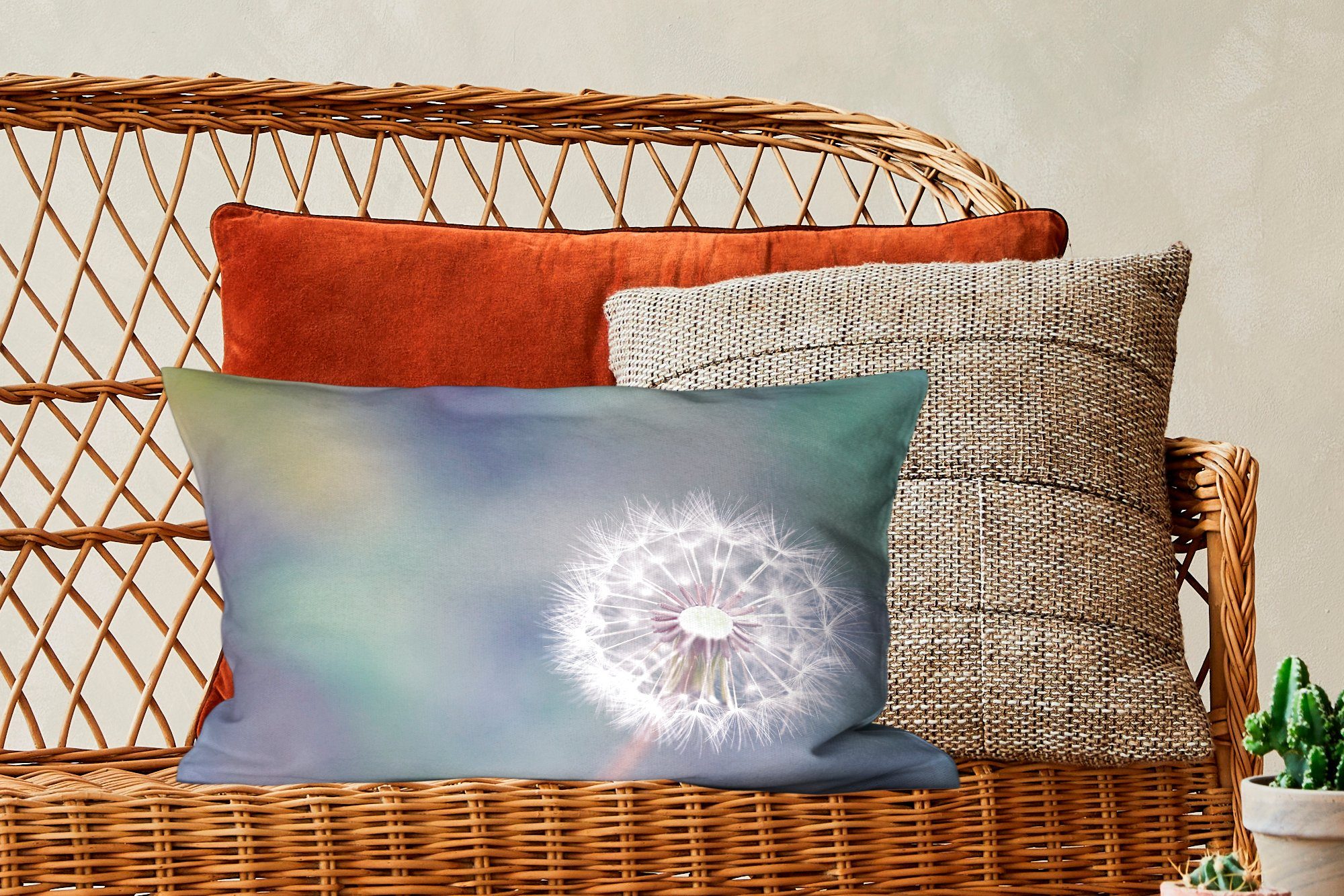 Fotodruck mit MuchoWow Wohzimmer Füllung, Dekokissen Schlafzimmer Dekokissen Löwenzahn, Dekoration, Zierkissen,