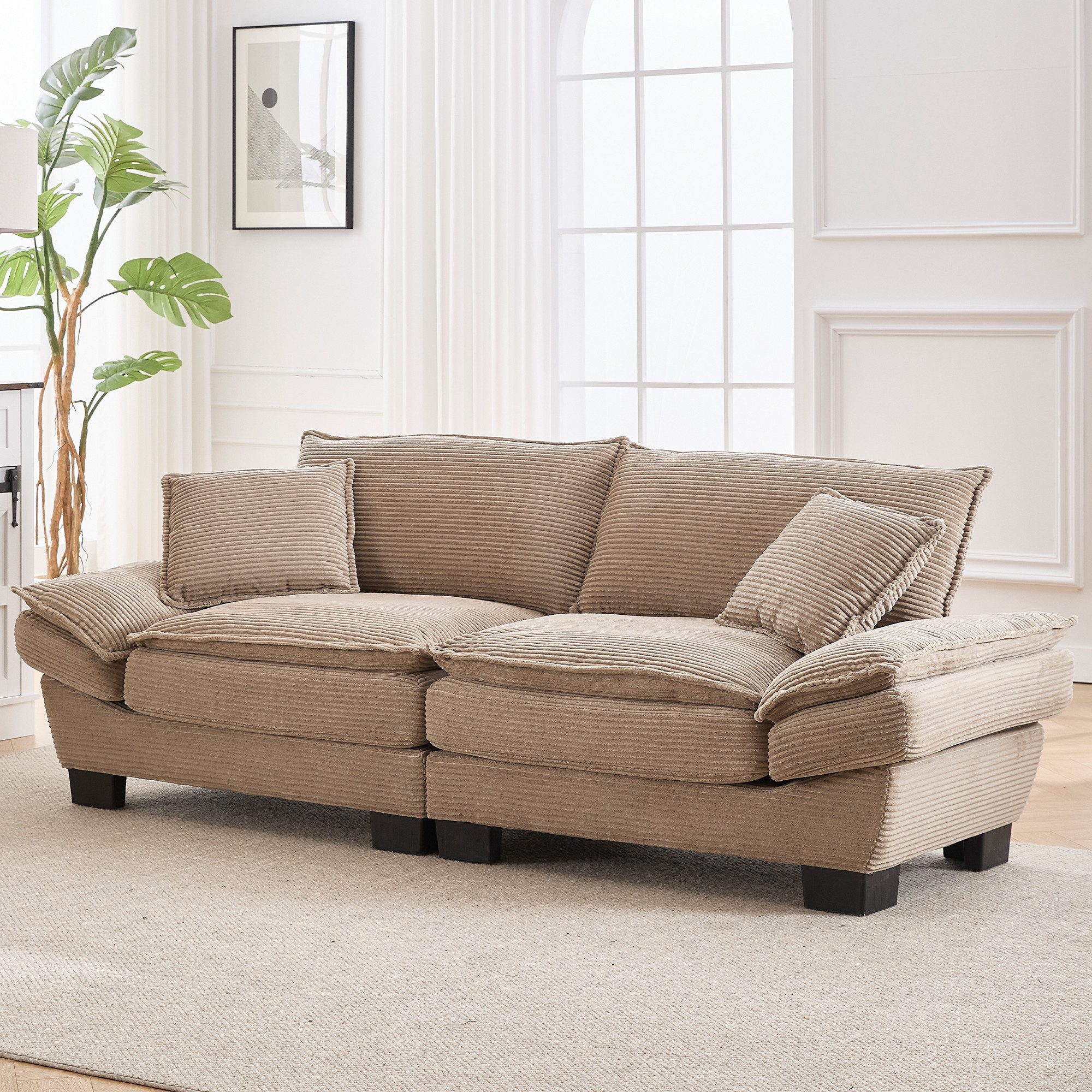 HAUSS SPOLE Schlafsofa Ecksofa wohnezimmer mit schlaffunktion, doppelsofa mit einem federbett