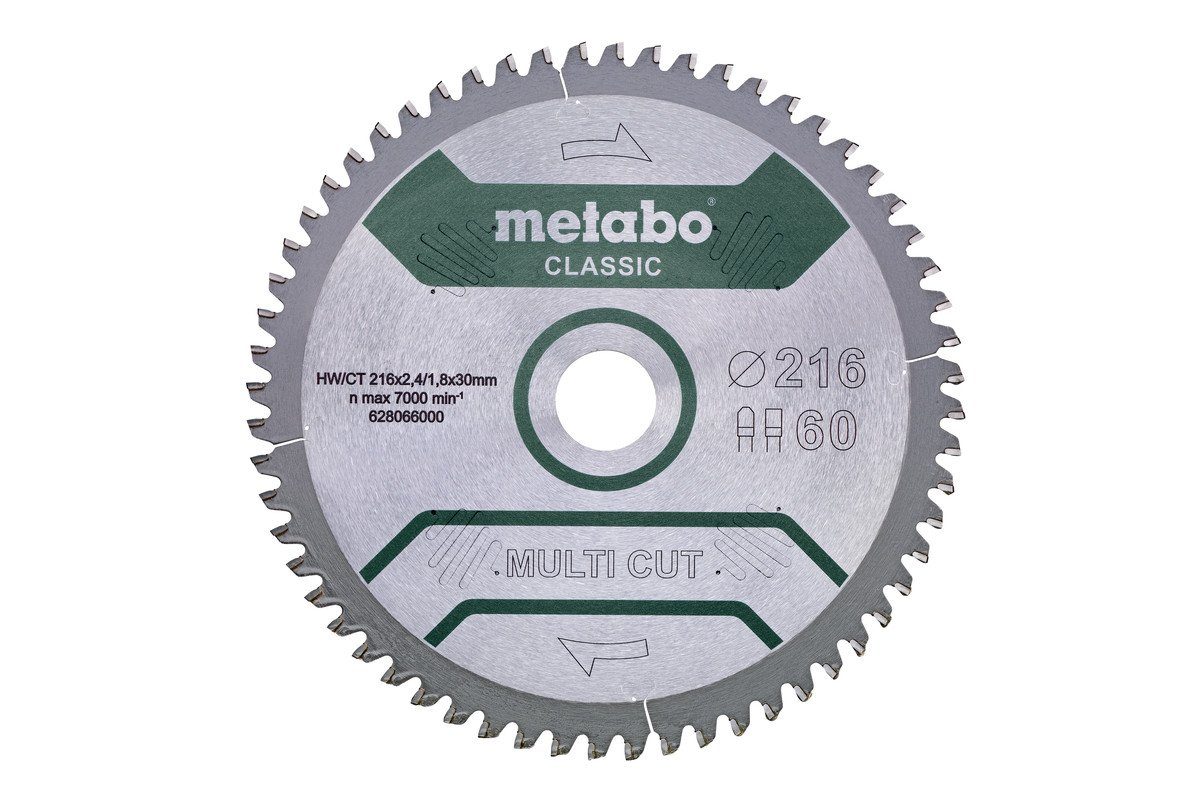 metabo Sägeblatt Metabo Kreissägeblatt HW/CT 216 x 30 60FZ/TZ 5 Grad Sägebl günstig online kaufen