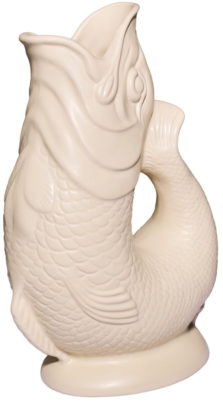 Gluckigluck Wasserkaraffe, (Original Gluggle Jug aus England), mit Gluckergeräusch, handgefertigt, ikonisches Fisch-Design, 1,2 L