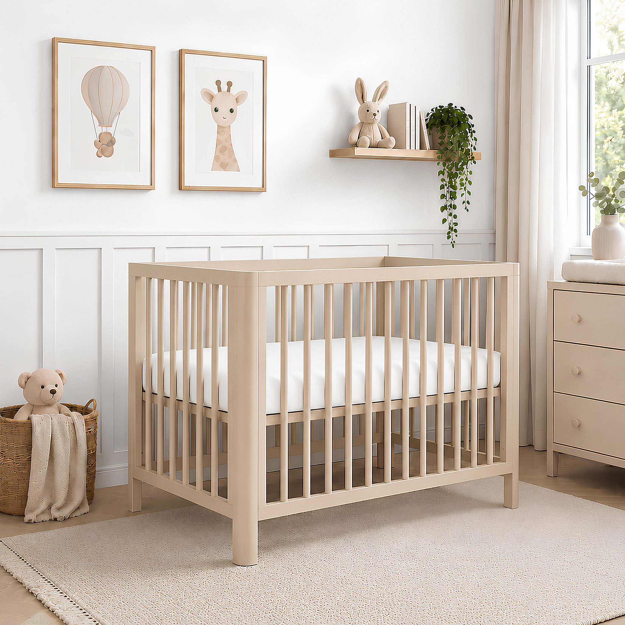 Baby-Delux Babybett Lio Schutzgitter umbaubar, Kinderbett Gittebett 60x120 Barriere Matratze