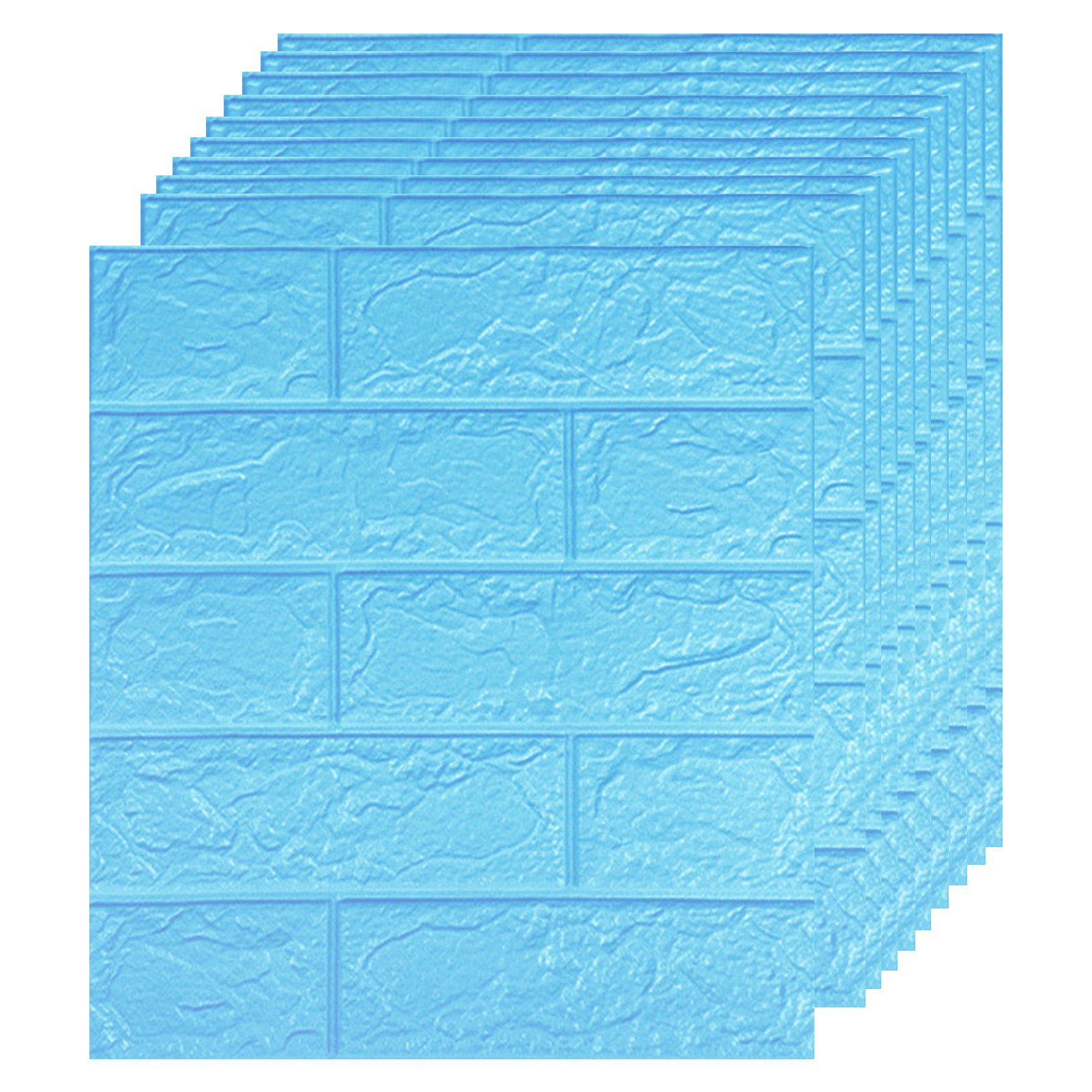 Henreal 3D-Wandtattoo Wandaufkleber Steinoptik Wasserdicht,10 Stücke 35 * 38CM Weiß 1.3m²