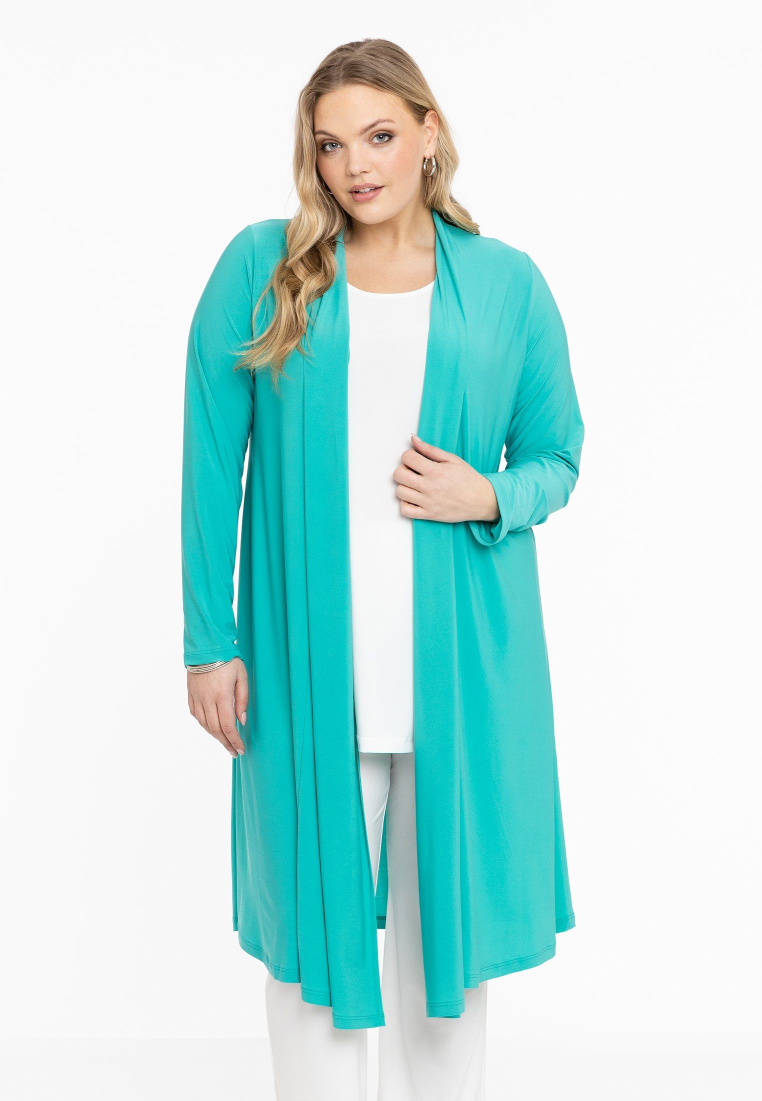 Yoek Cardigan Große turquoise Größen