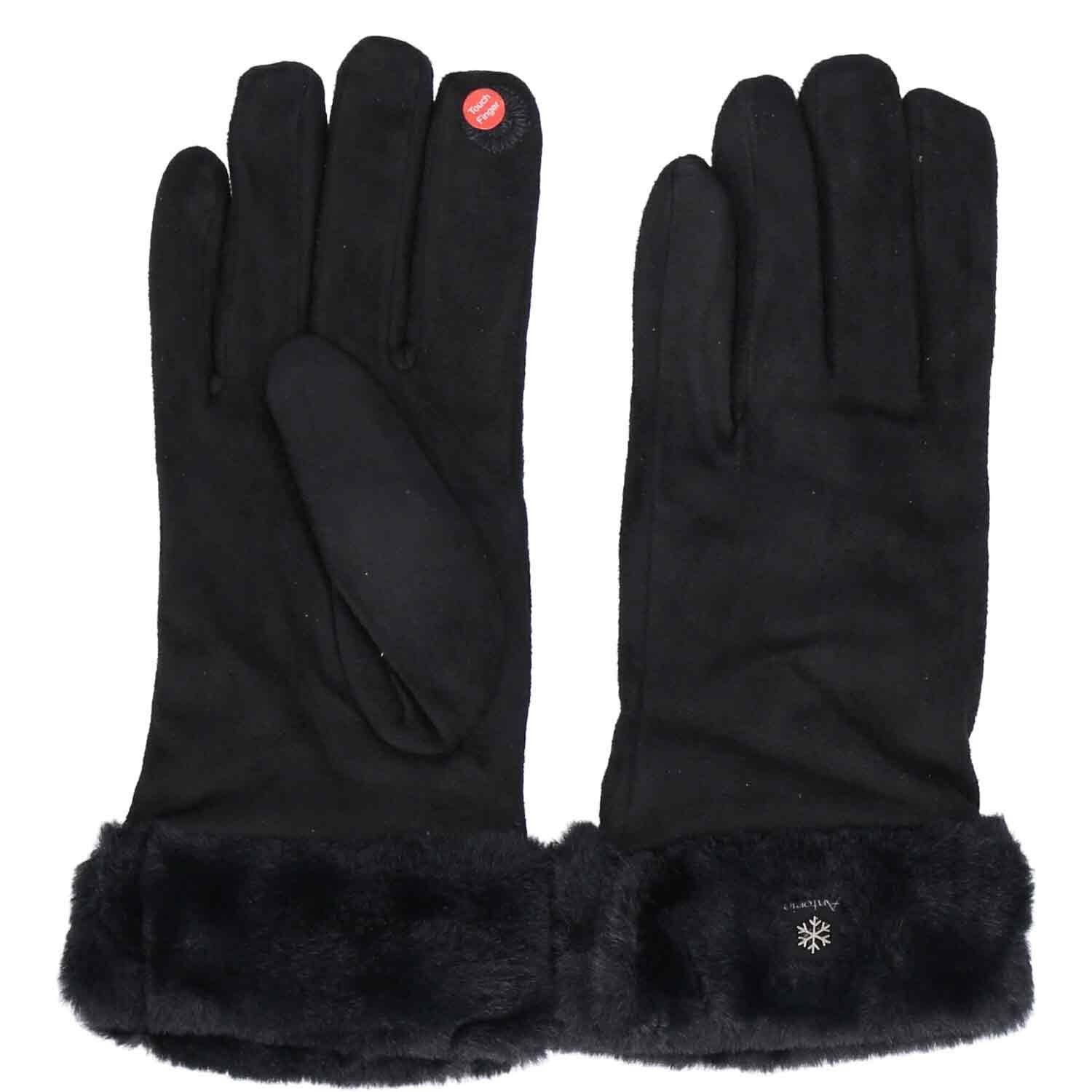 Antonio Strickmütze Antonio Damen Winter Fingerhandschuhe Black (1-St)