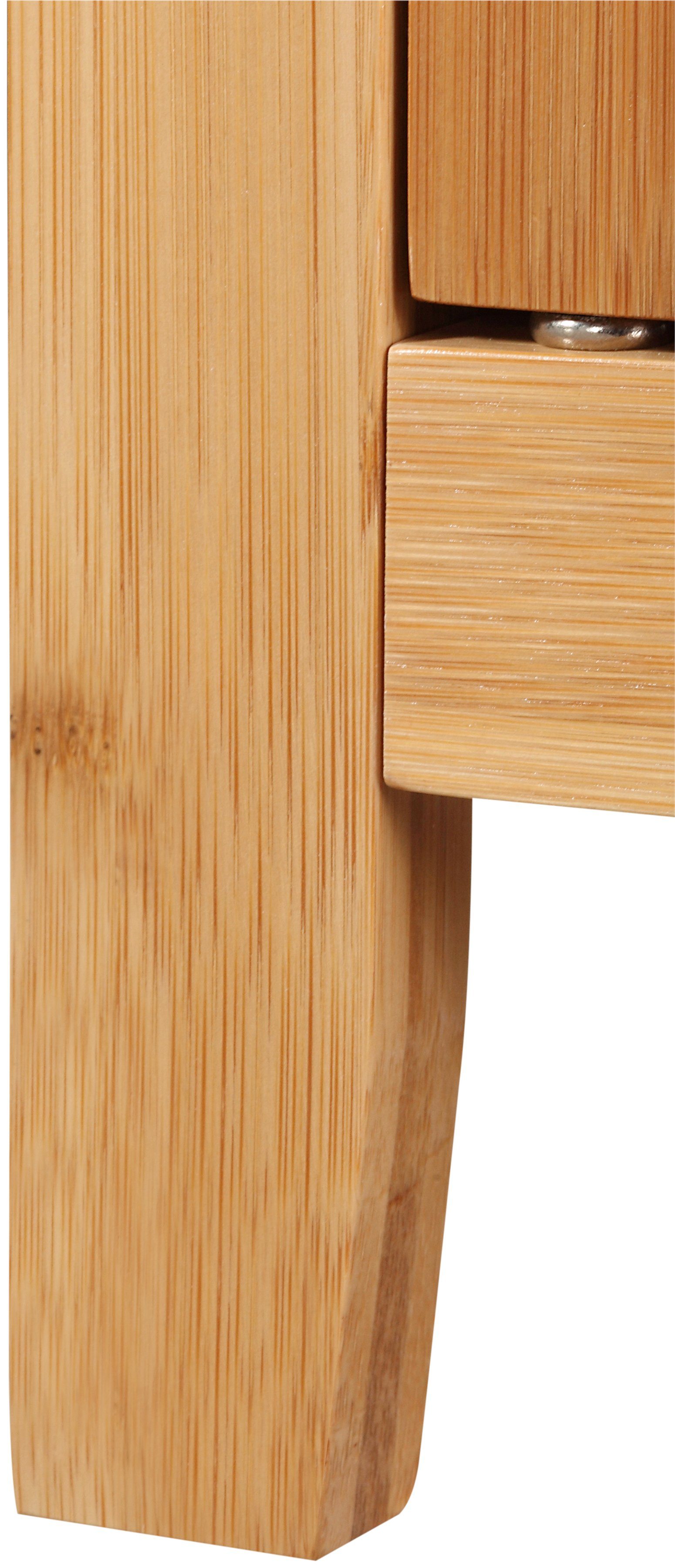 Fächern B: & Hochschrank Bambus 40cm, mit welltime geschlossenen Bambus, Badezimmerschrank offenen New