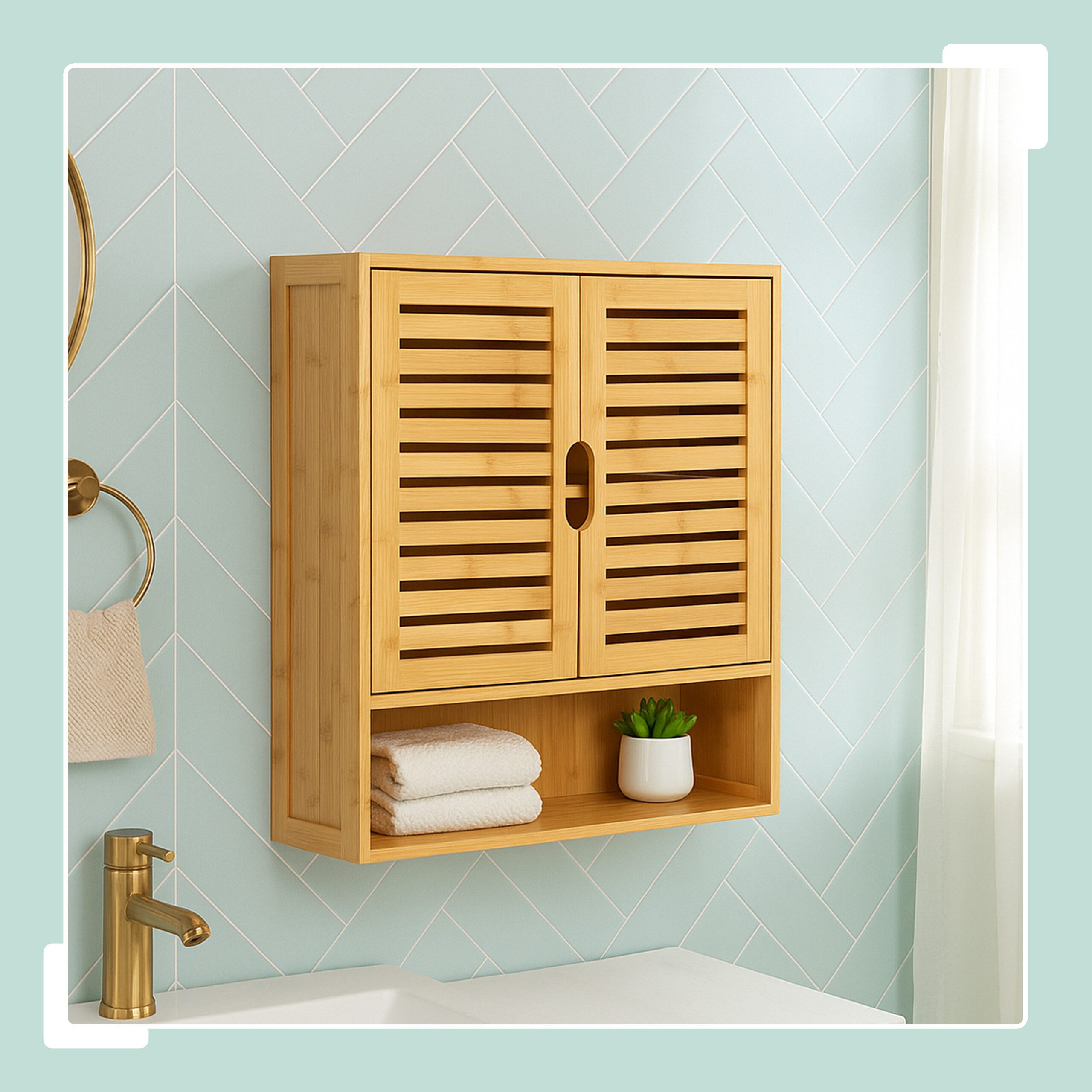 relaxdays Hängeschrank Bad natur günstig online kaufen