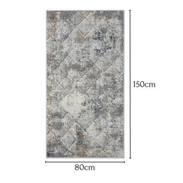 Teppich MY-RUG Malin, Kurzflor-Teppich 150x80cm, Wohnando, rechteckig, Höhe: 10 mm, weich, gemütlich, mit schönem Muster, flachgewebt
