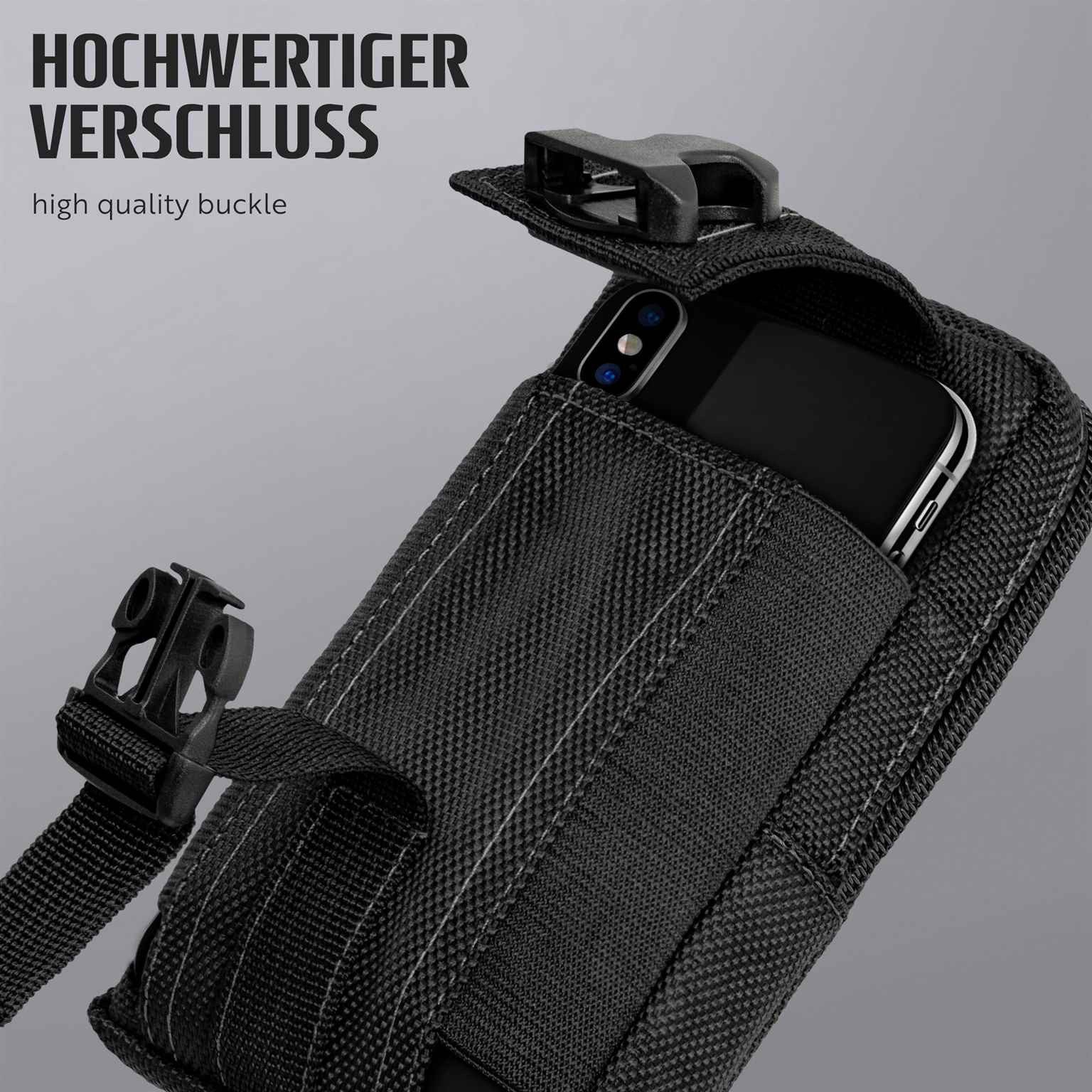 ONEFLOW Handyhülle ONEFLOW® Survival Case für Motorola Moto G24, Handy Gürteltasche aus Nylon mit Karabiner, Outdoor Handytasche