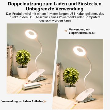 BUMHUM LED Leselampe Klemmlampe für das Studium, speziell für Studentenwohnheime und Kinder, als Nachttischlampe im Schlafzimmer geeignet