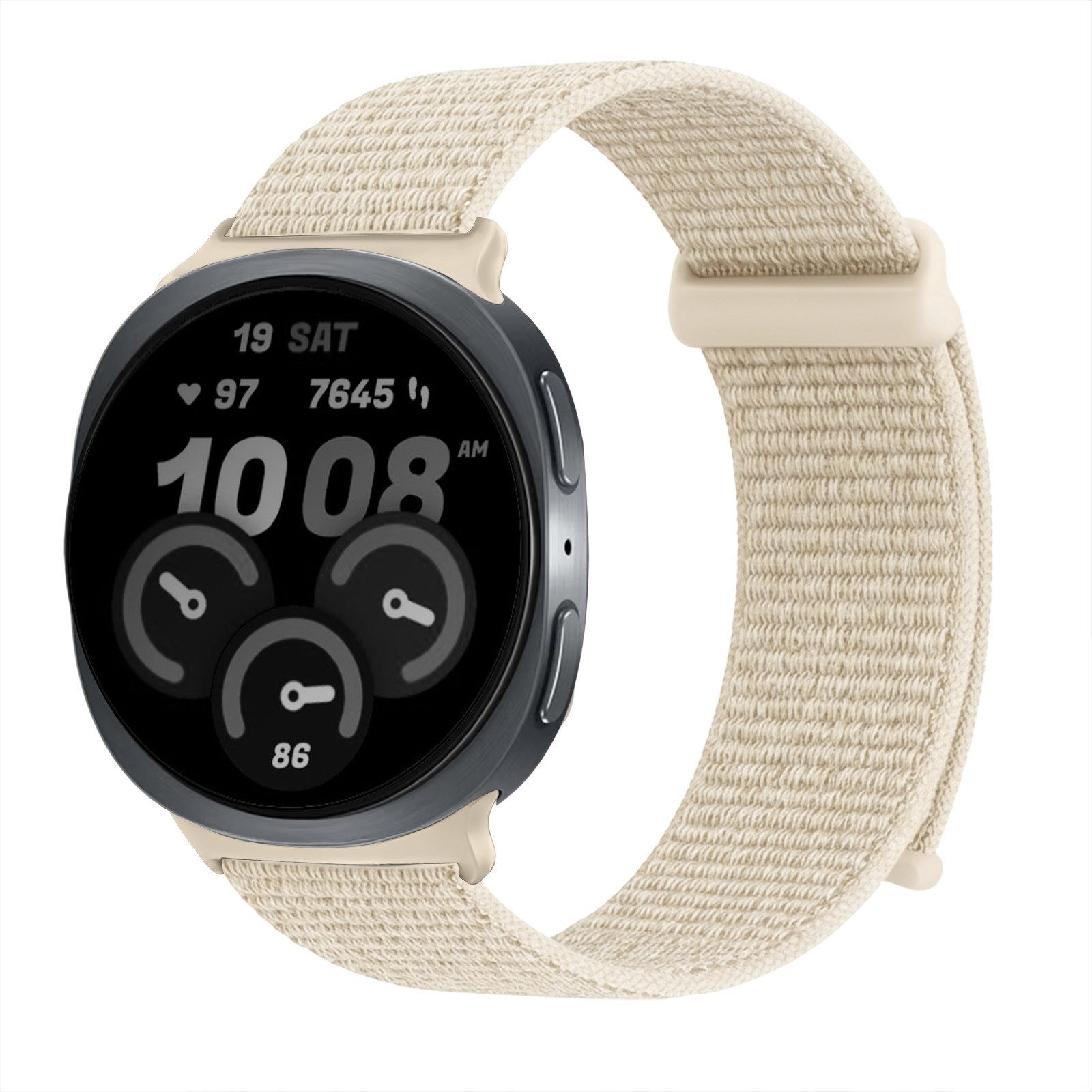 Tec-Expert Smartwatch-Armband für Samsung Galaxy Watch8 40 mm Armband Ersatz Wechsel Band, Nylon Textil mit Klettverschluss, stufenlos Verstellbar, atmungsaktiv