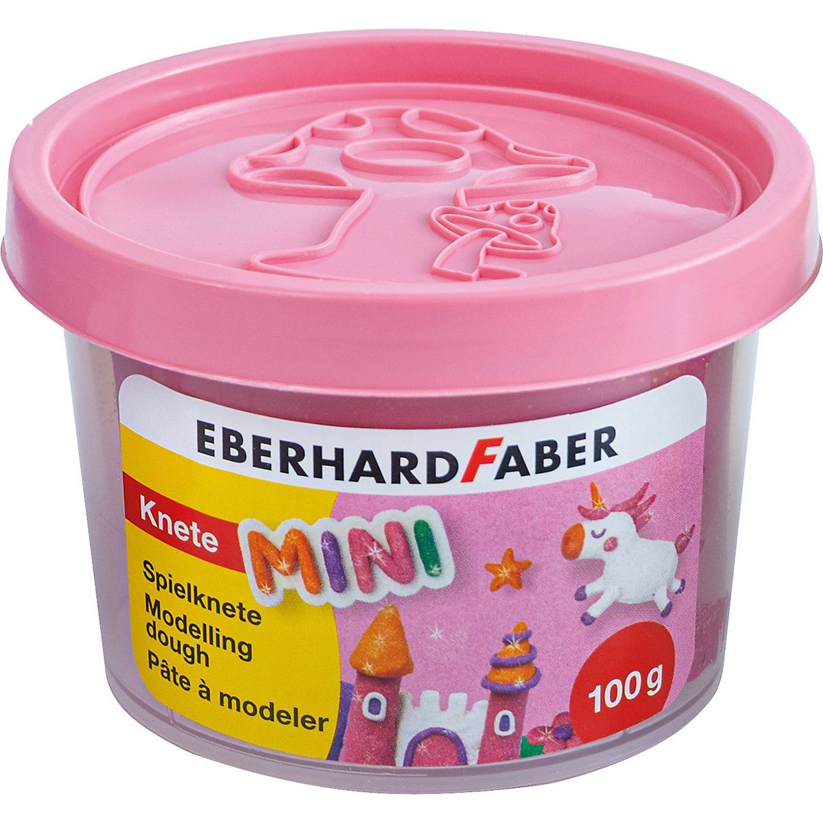 Eberhard Faber Knete Spielknete Glitzereffekt grün, rosa, lila, orange - 4x 100g