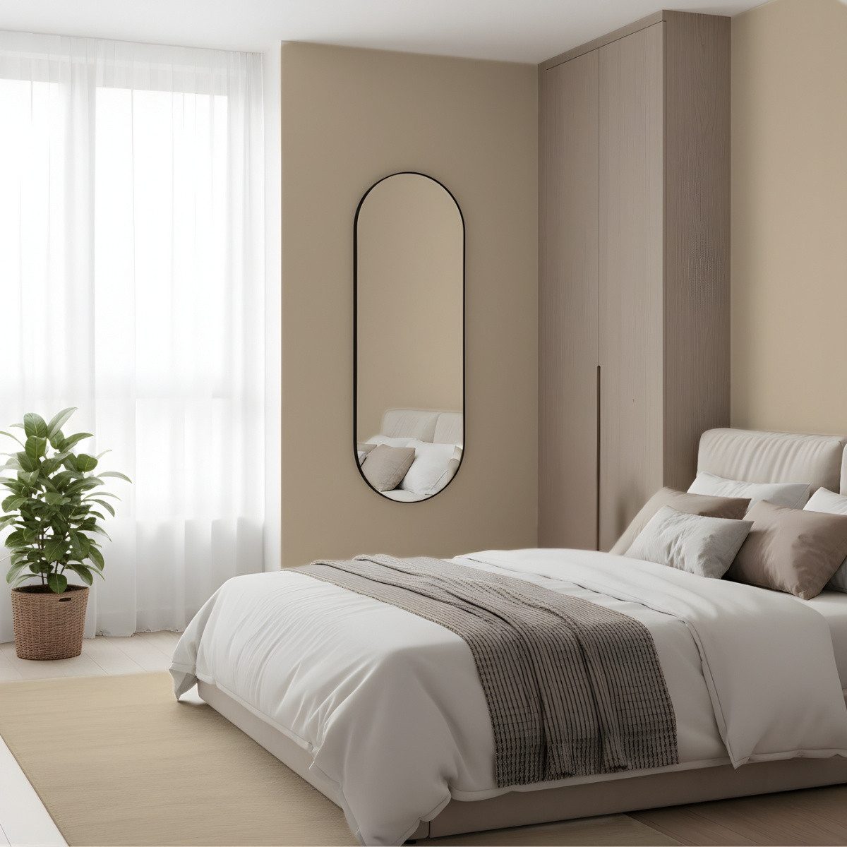 EDAXO Wandspiegel Dekorativer Wandspiegel ALVA, 80 x 30 cm, Splitterschutzfolie