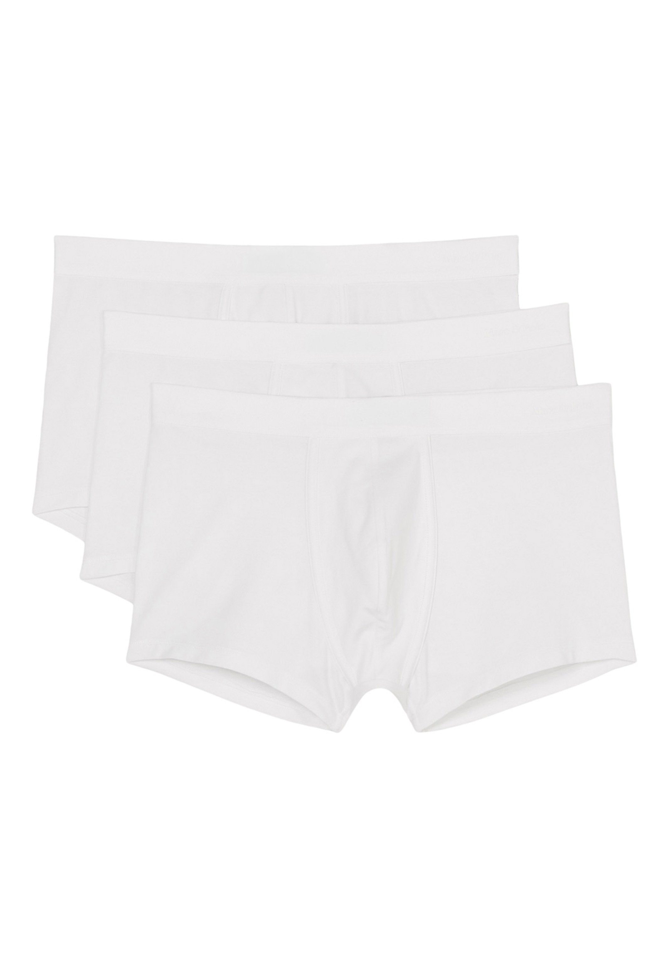 Marc Ohne / Organic (Spar-Set, 3-St) Cotton - Weiß Baumwolle Pack Boxer - Essentials Pant - Retro O'Polo Eingriff Short 3er Retro