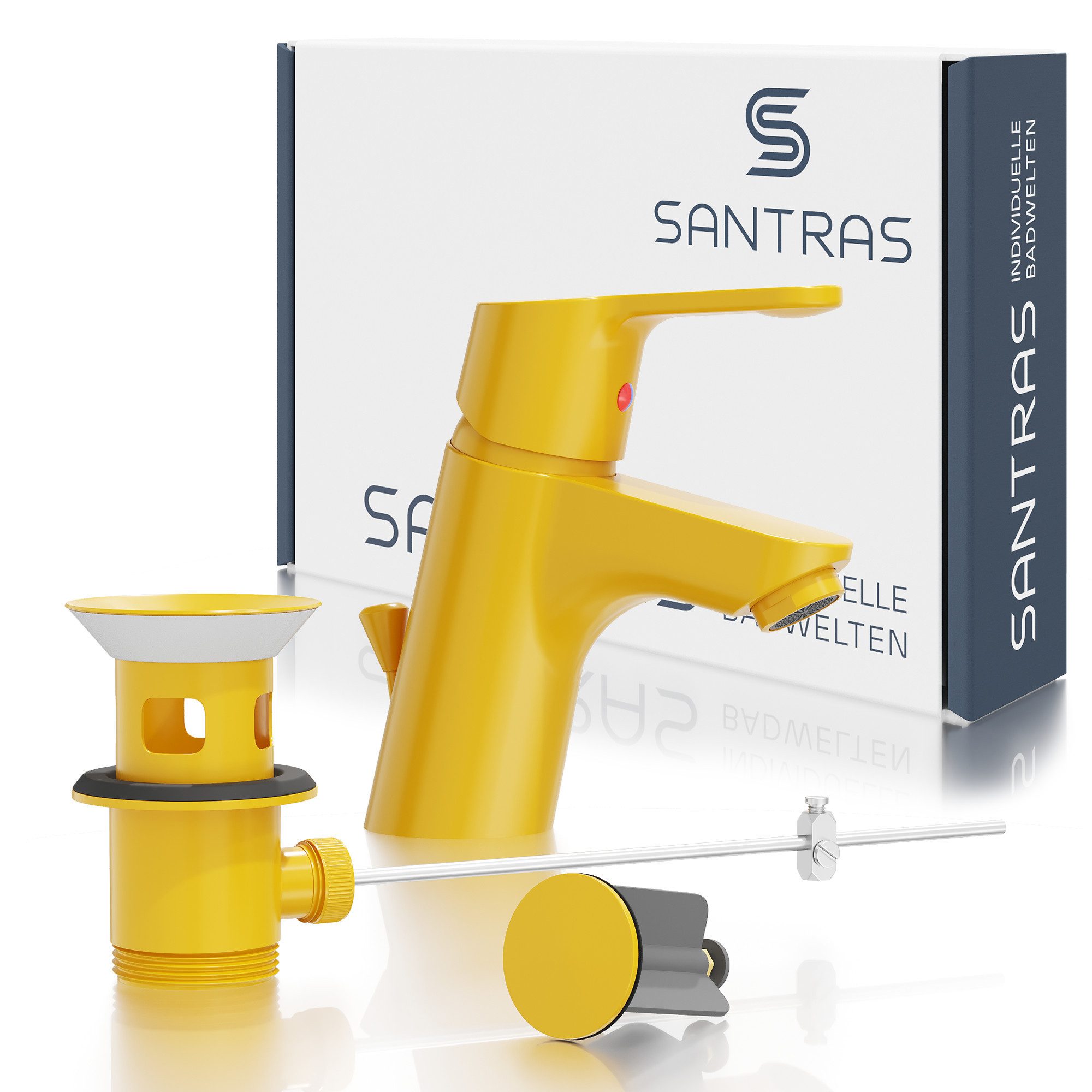 Santras Waschtischarmatur mit Zugstange und Ablaufgarnitur günstig online kaufen