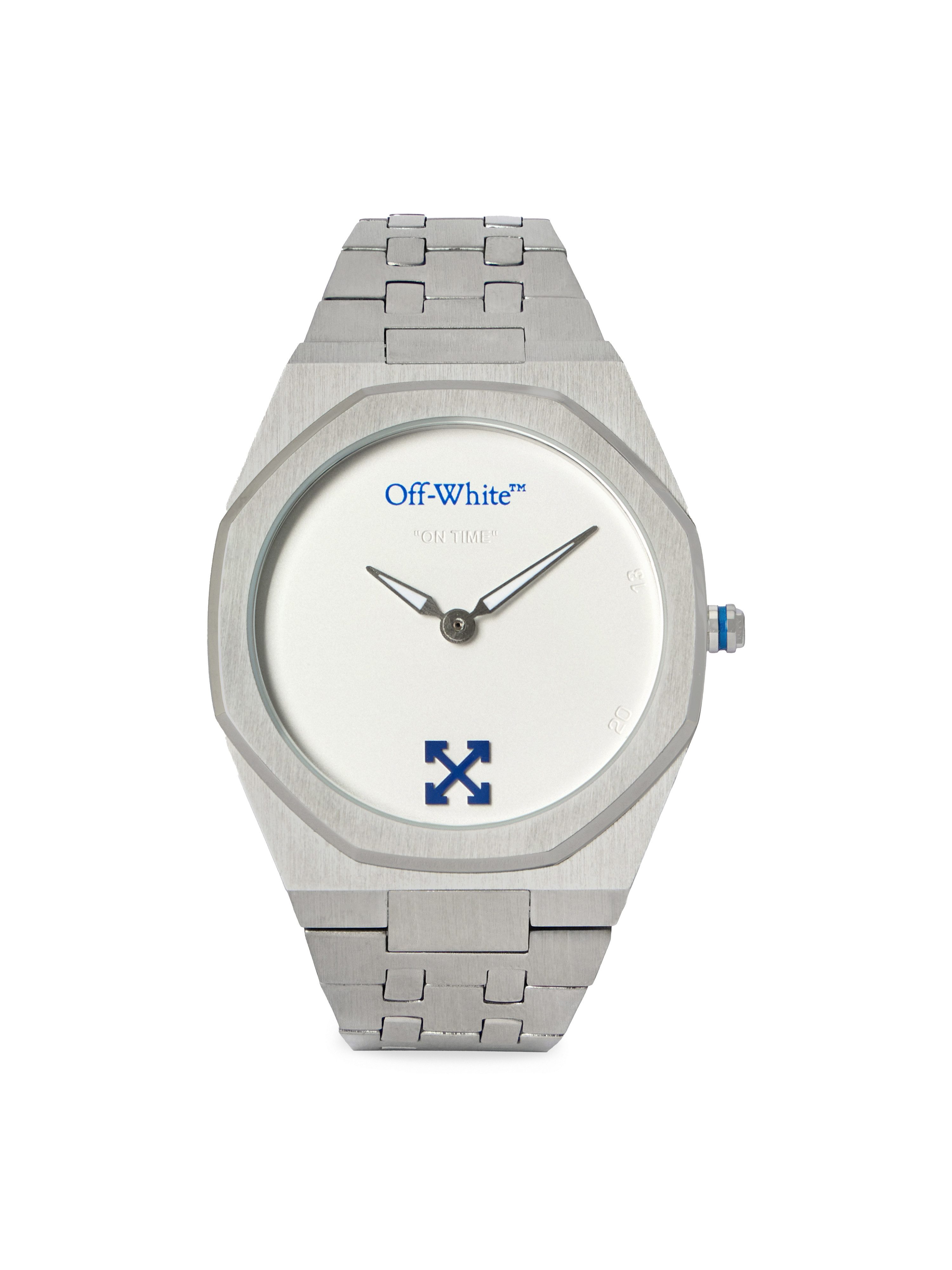 OFF-WHITE Quarzuhr ON TIME OW1G018M0015, Armbanduhr, Herrenuhr, Edelstahlarmband, analog