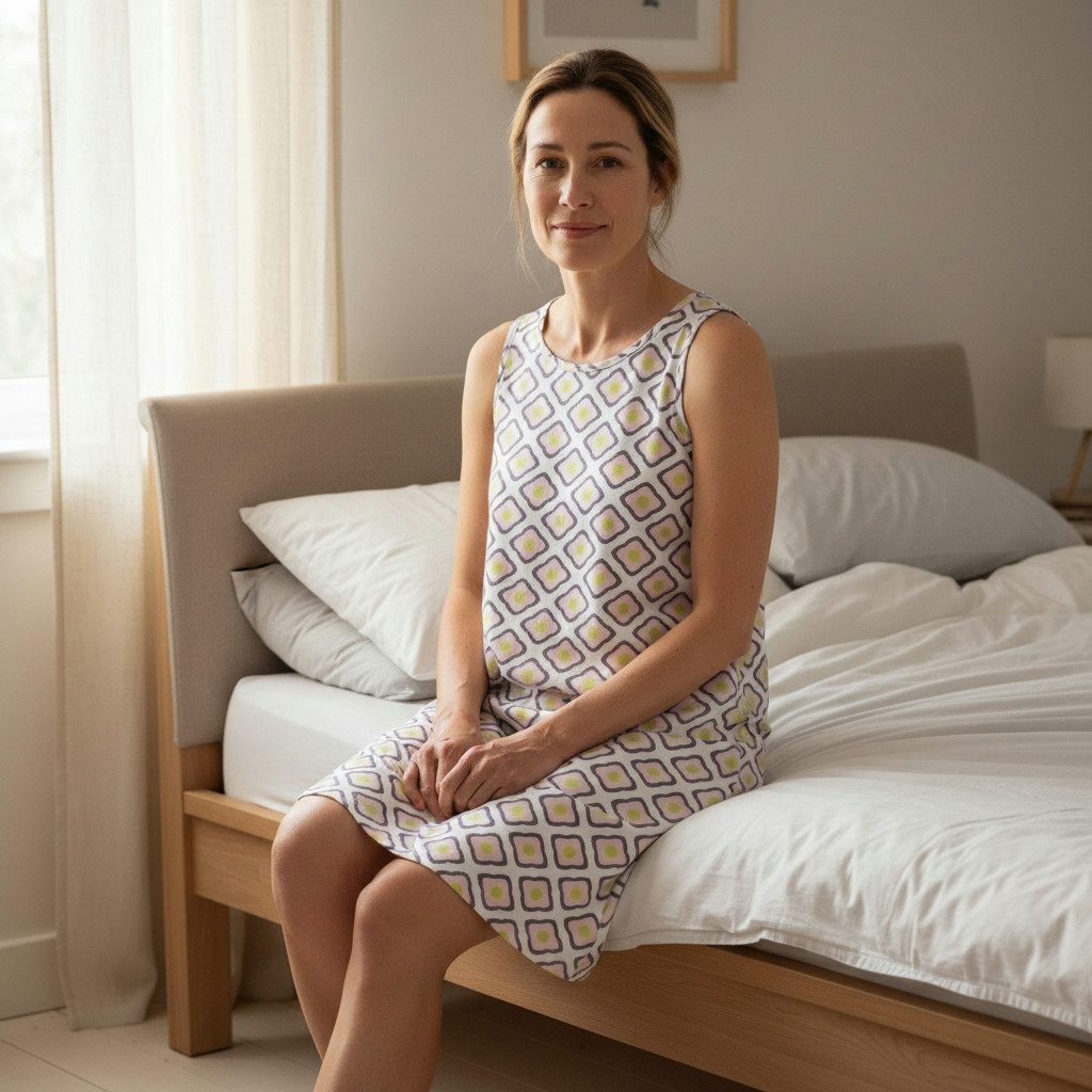 Ringella Nachthemd - Ärmelloses Sleepshirt mit Alloverprint 100% Baumwolle