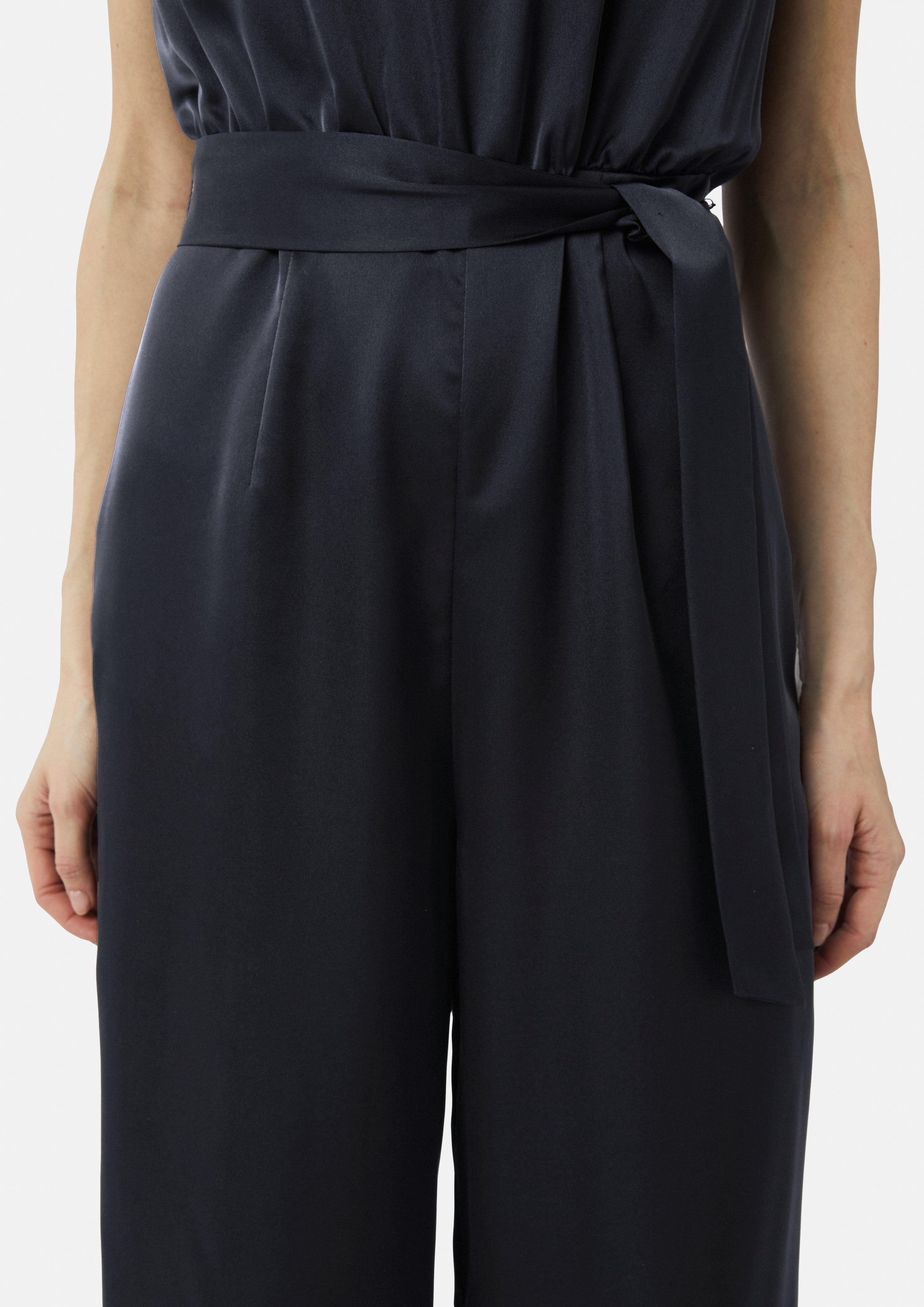 Comma Overall Satin-Jumpsuit mit Faltendetails und günstig online kaufen