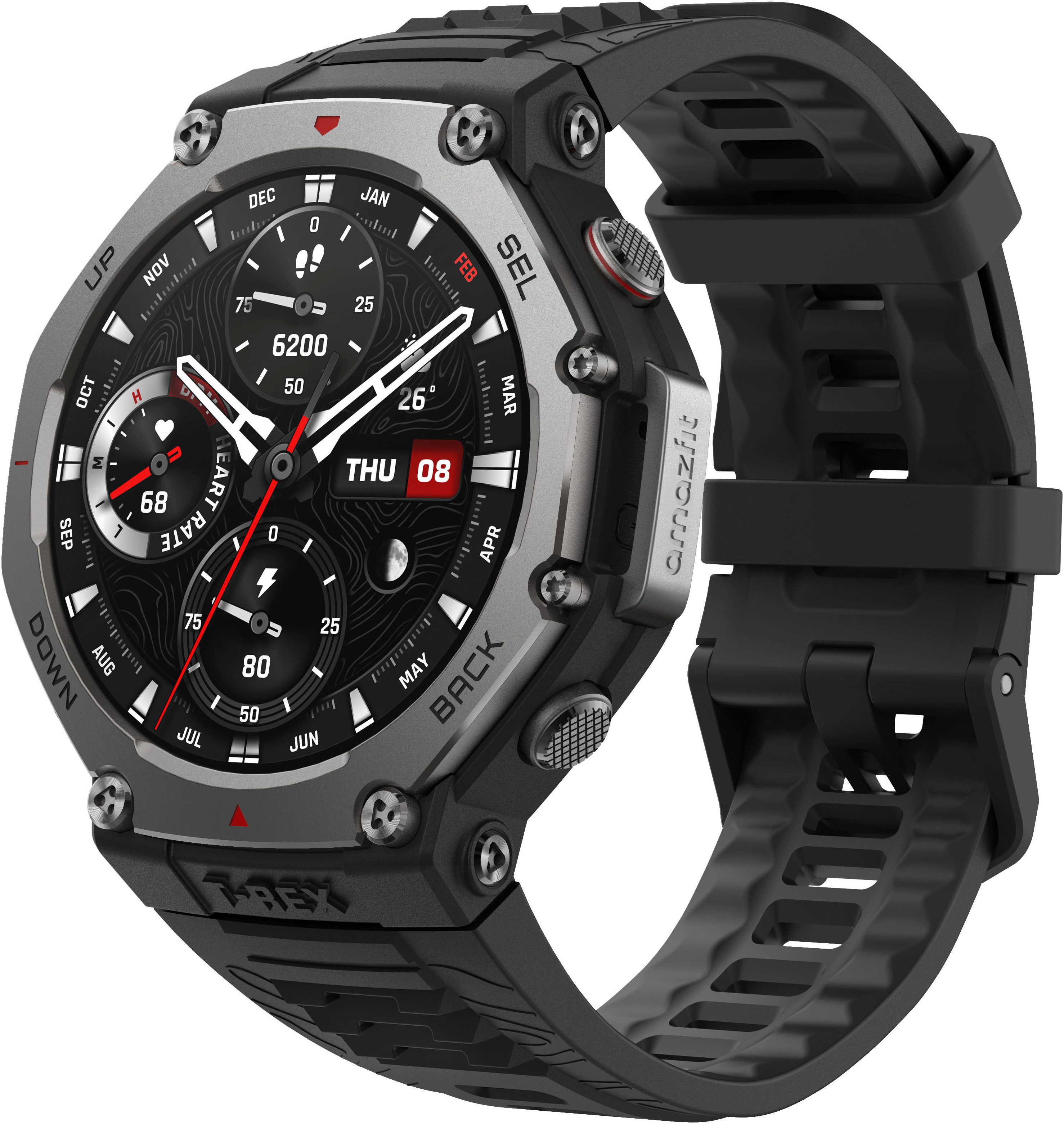 Amazfit T-Rex 3 Smartwatch (1,5 Zoll, Zepp OS), Hyrox Race Mode schwarz