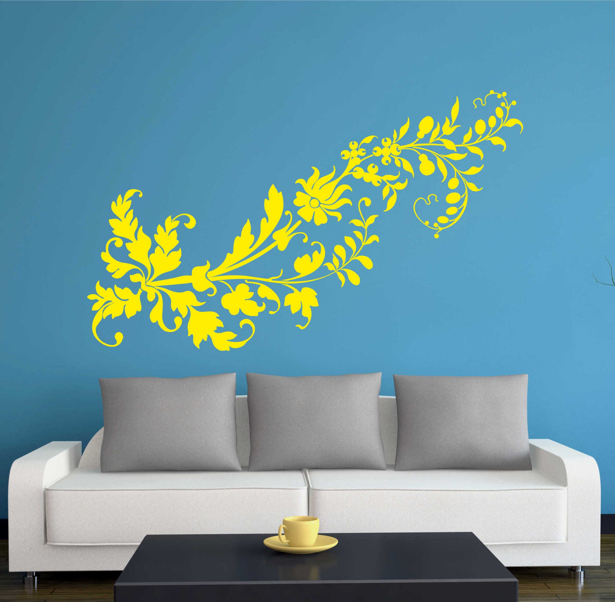 INDIGOS UG Wandtattoo Wandtattoo - Wandaufkleber - w299 Blume Ranke Pflanze