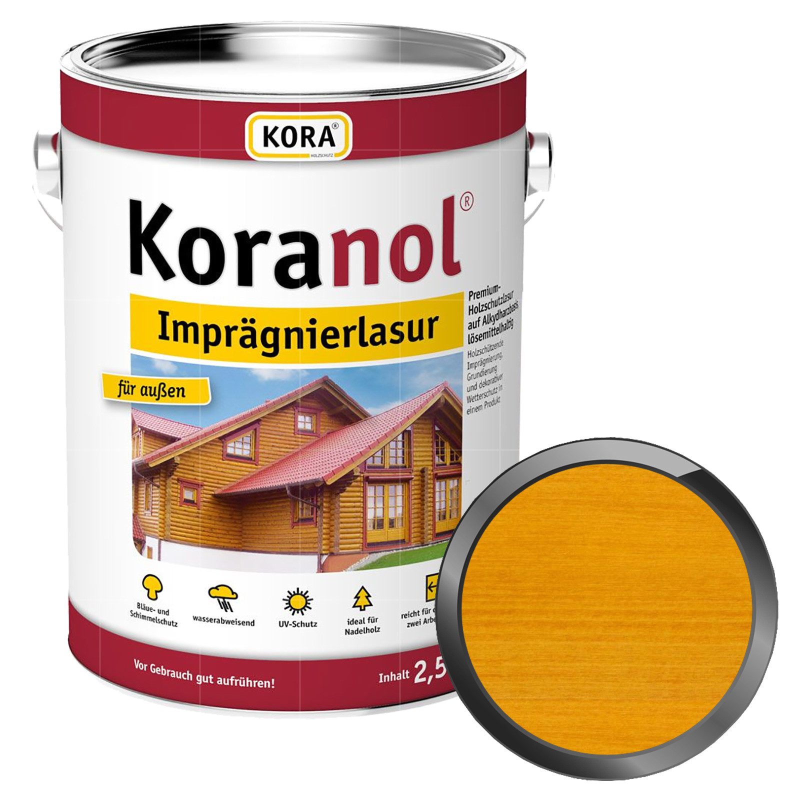 KORA Holzgrundierung KORANOL IMPRÄGNIERLASUR - 2.5 LTR