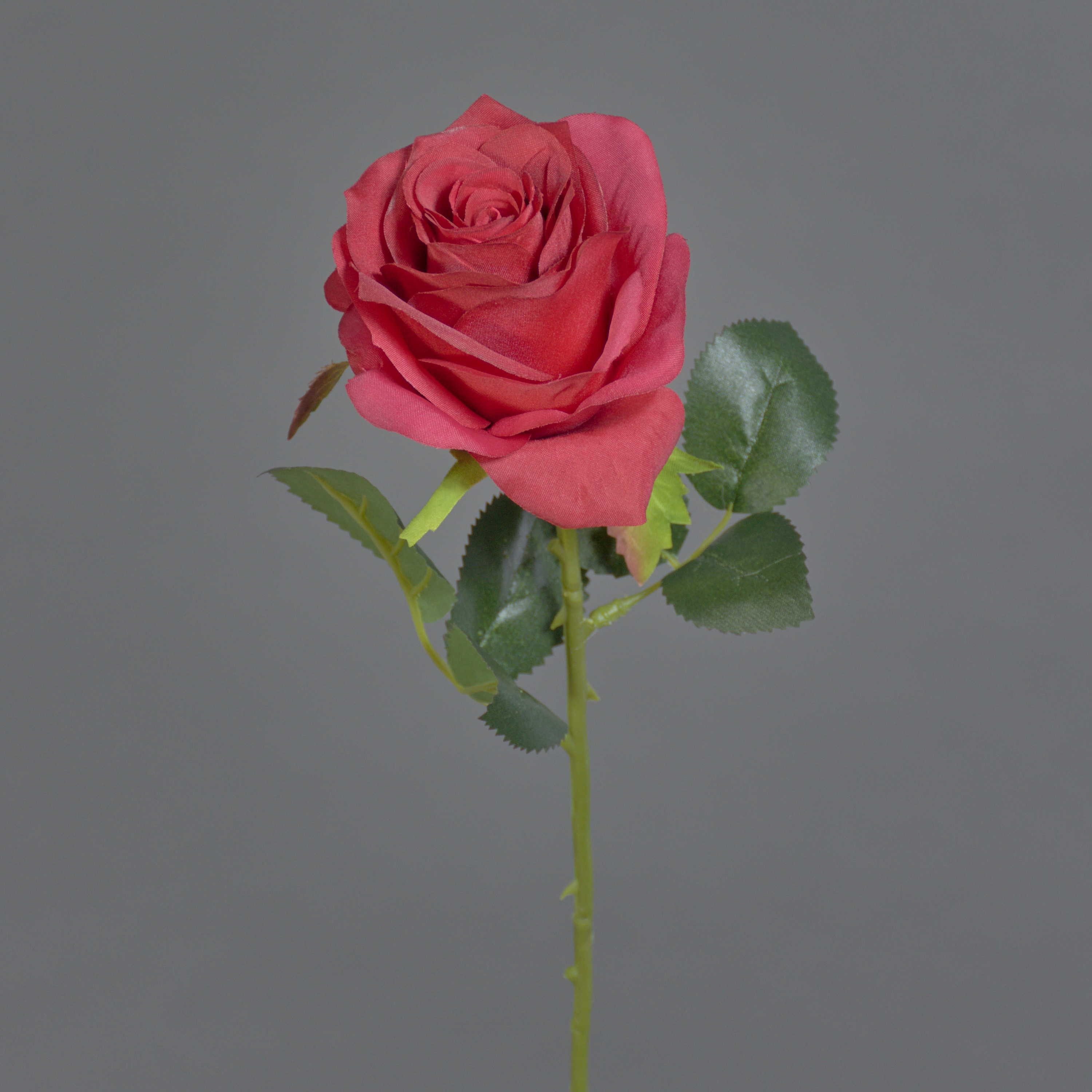 Kunstblume Künstliche Rose Simony, rot, Textil, 45cm, Ø 8cm Rose, artplants, Höhe 45.0 cm