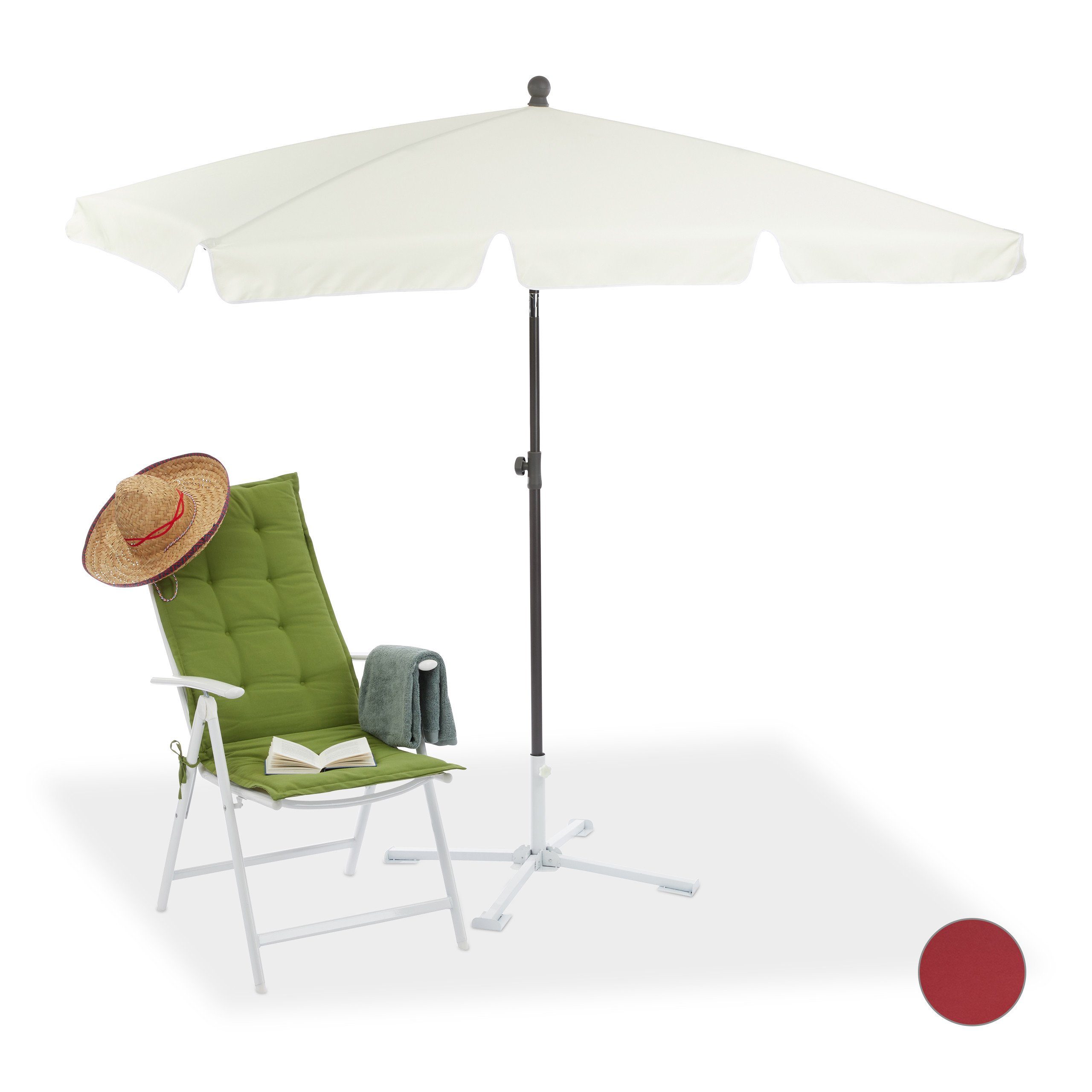 relaxdays Sonnenschirm »Rechteckiger Sonnenschirm für den Garten