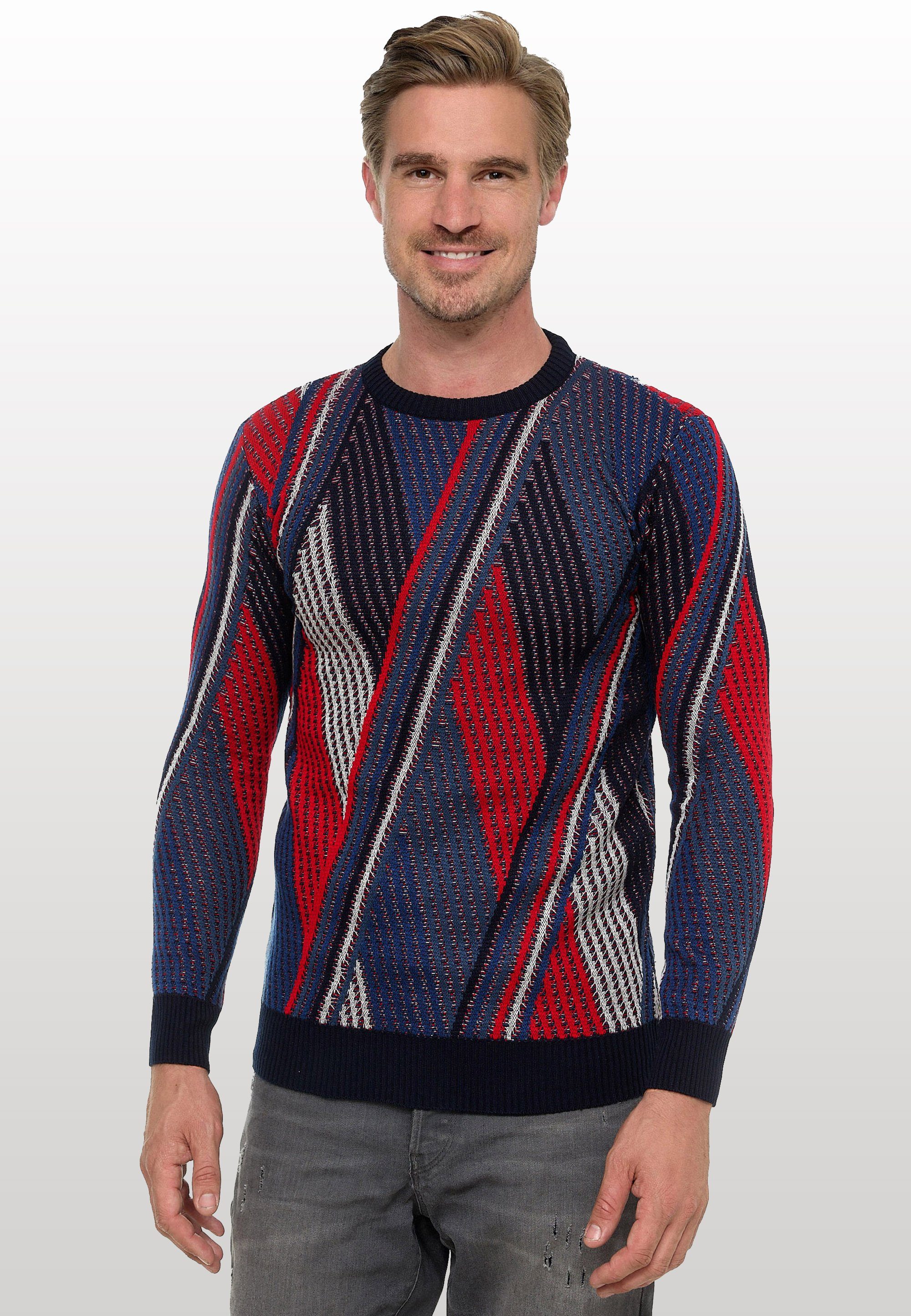 Rusty Neal Strickpullover, im angesagten Wellen-Design günstig online kaufen