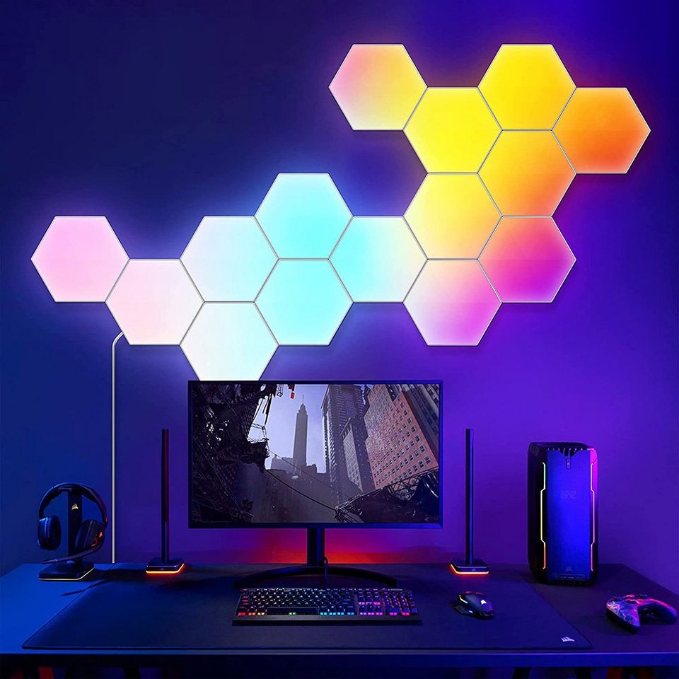 Sunicol LED Dekolicht LED Wandleuchte Hexagon Licht,Farbwechsel