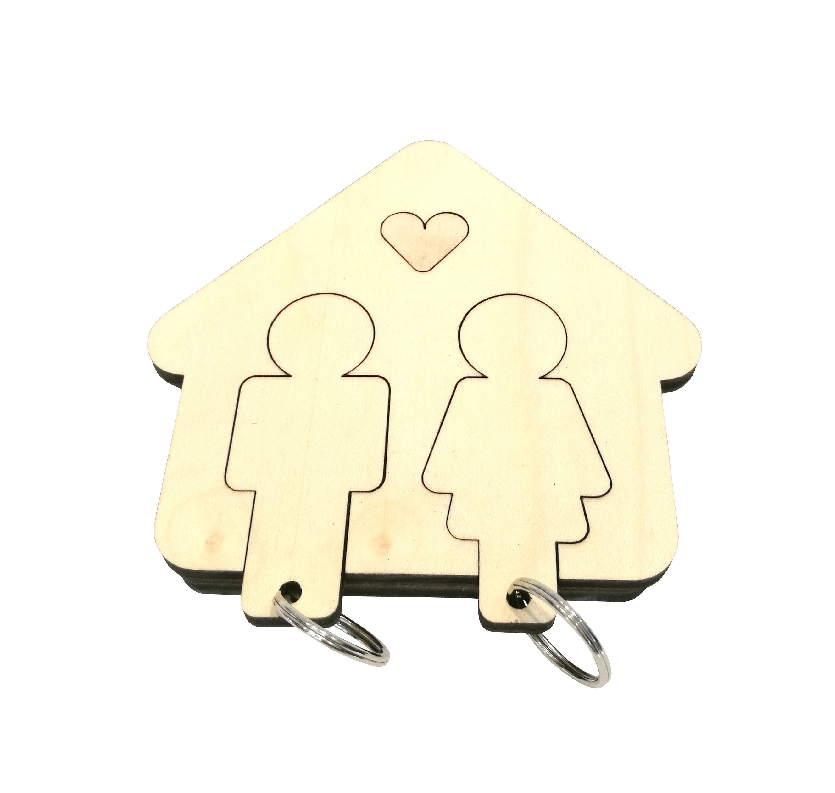 Designimdorf Schlüsselanhänger designimdorf Schlüsselbrett Home Sweet Home Mann & Frau Schlüsselanhän