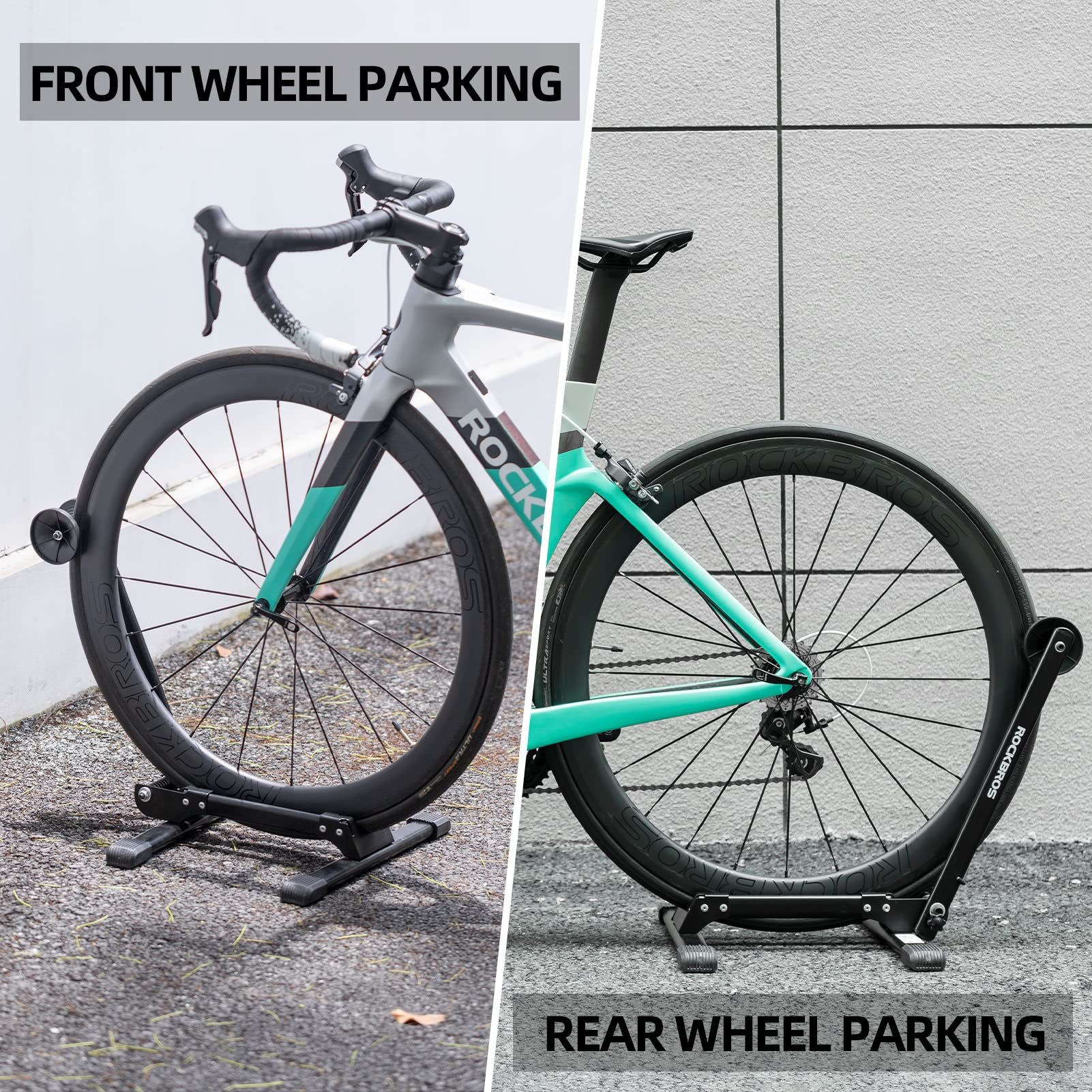 ROCKBROS Fahrradständer Faltbarer Hinterradständer aus Kohlenstoffstahl für 24-27,5 Fahrrad, Einfache Montage