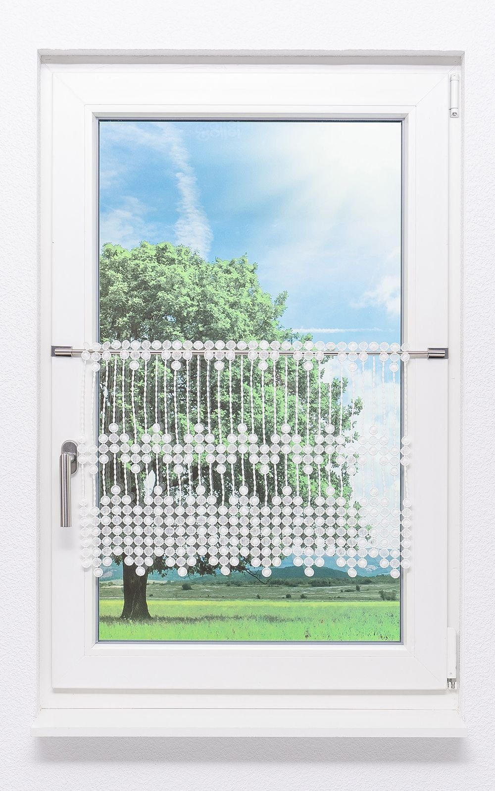 Plauener Spitze® Scheibengardine Pearl (1 St), transparent, HxB 45x40cm