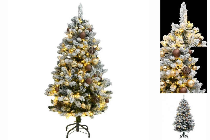 vidaXL Künstlicher Weihnachtsbaum Künstlicher Weihnachtsbaum Klappbar 150 LEDs Kugeln 120 cm