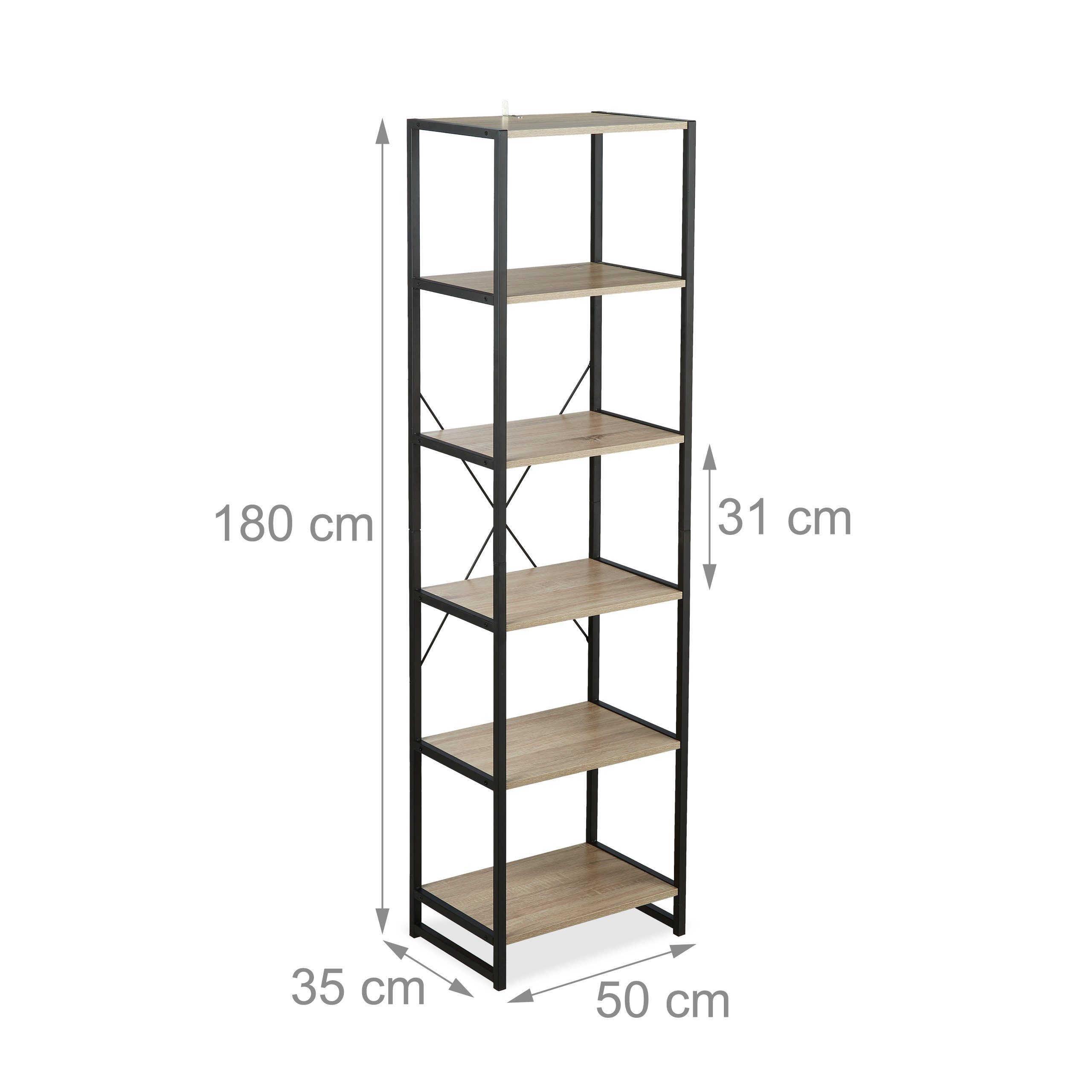 relaxdays Standregal Industrial mit 6 Etagen, 1-tlg. – Bild 4 von 5
