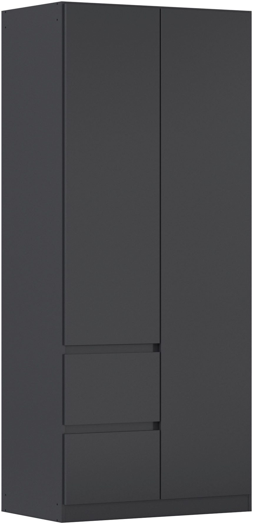 rauch Drehtürenschrank Mehrzweckschrank Aktenschrank Mietswohnung Garderobe MAINZ 91cm breit (3 verschiedene Ausstattungen BASIC/CLASSIC/PREMIUM (inkl. SOFT-CLOSE) grifflose Front, Türen mit Push-to-Open Funktion MADE IN GERMANY